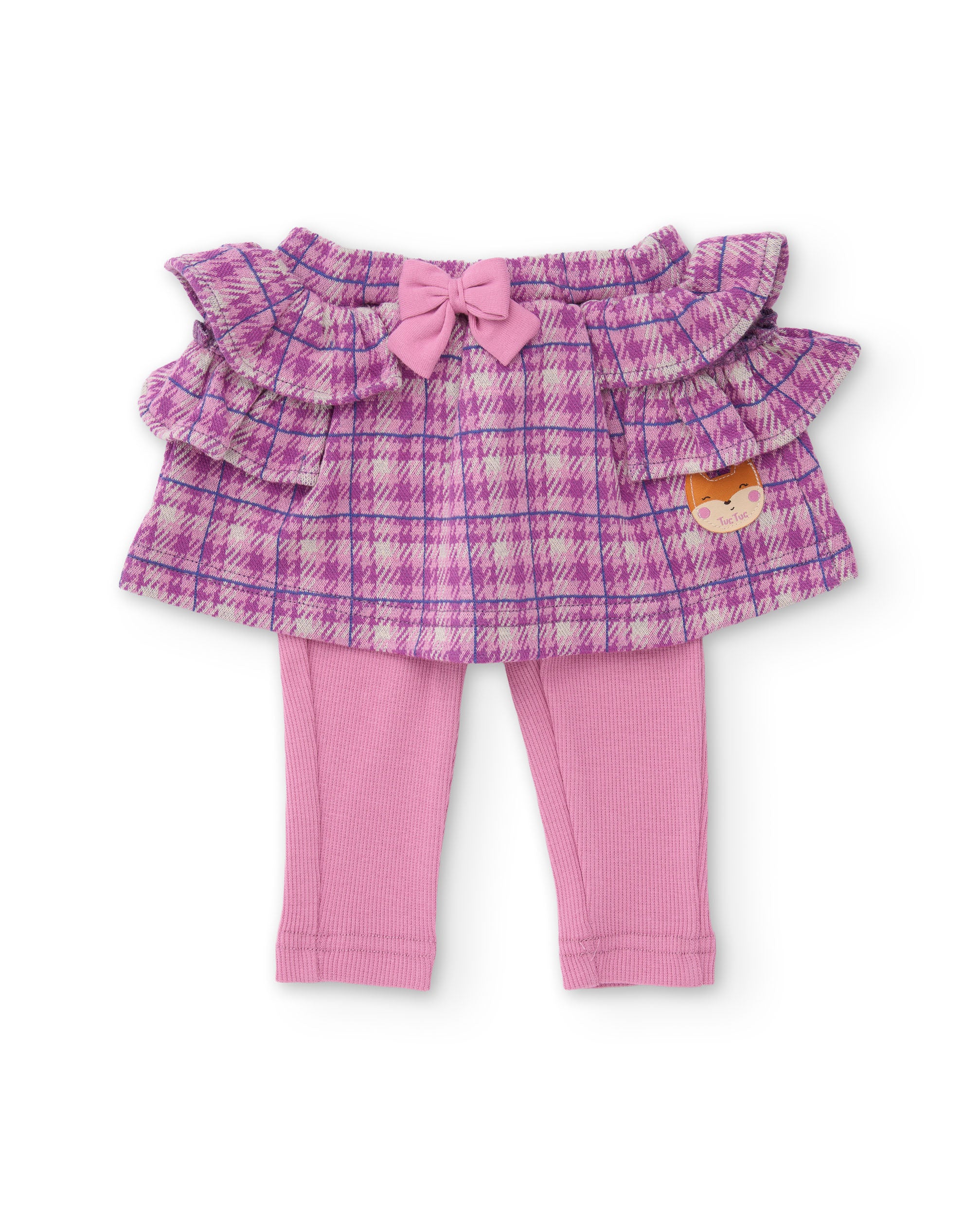 Conjunto de punto de bebé con camiseta de cuello redondo