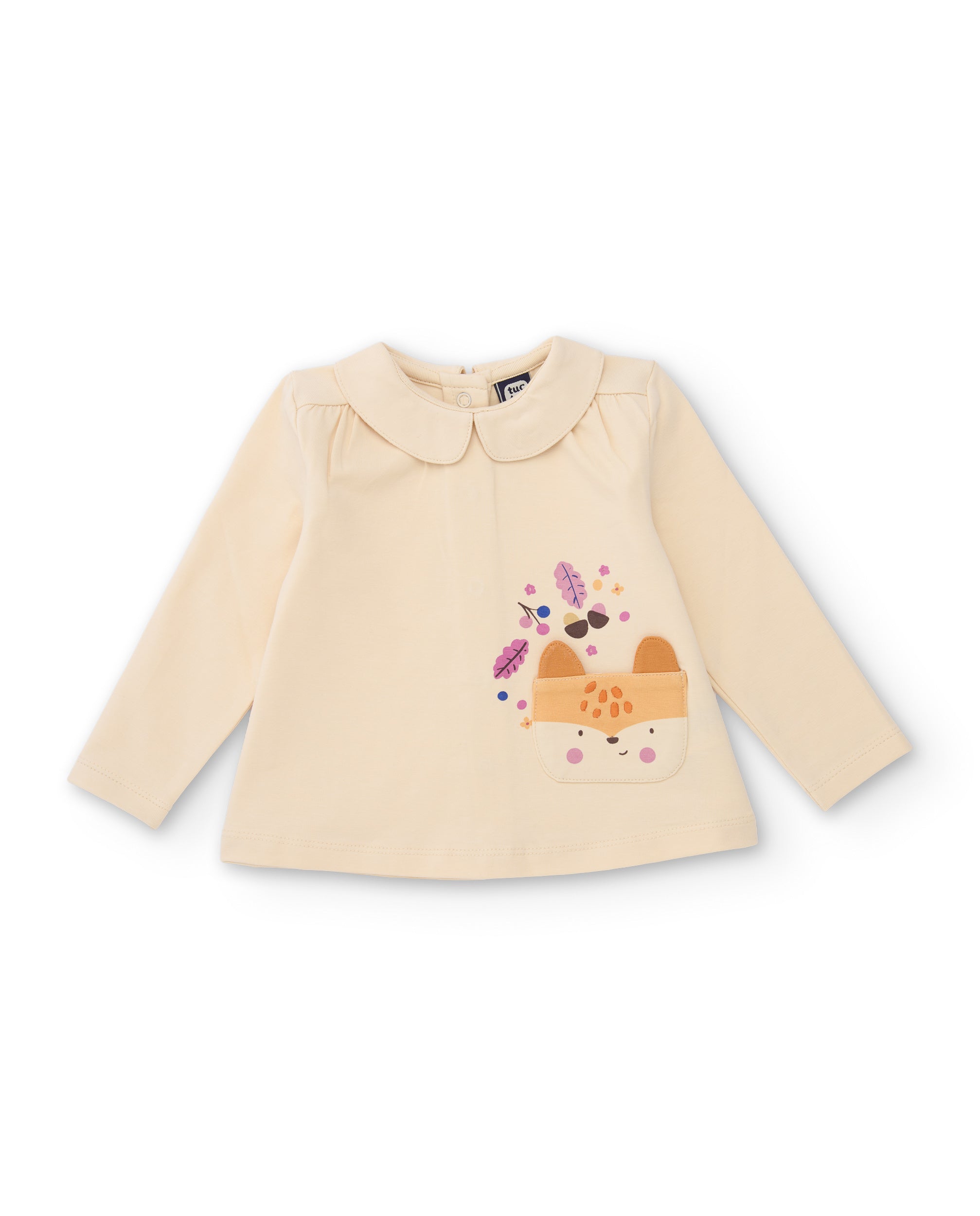 Conjunto de bebé con camiseta de punto y pantalón de lunares de tela plana