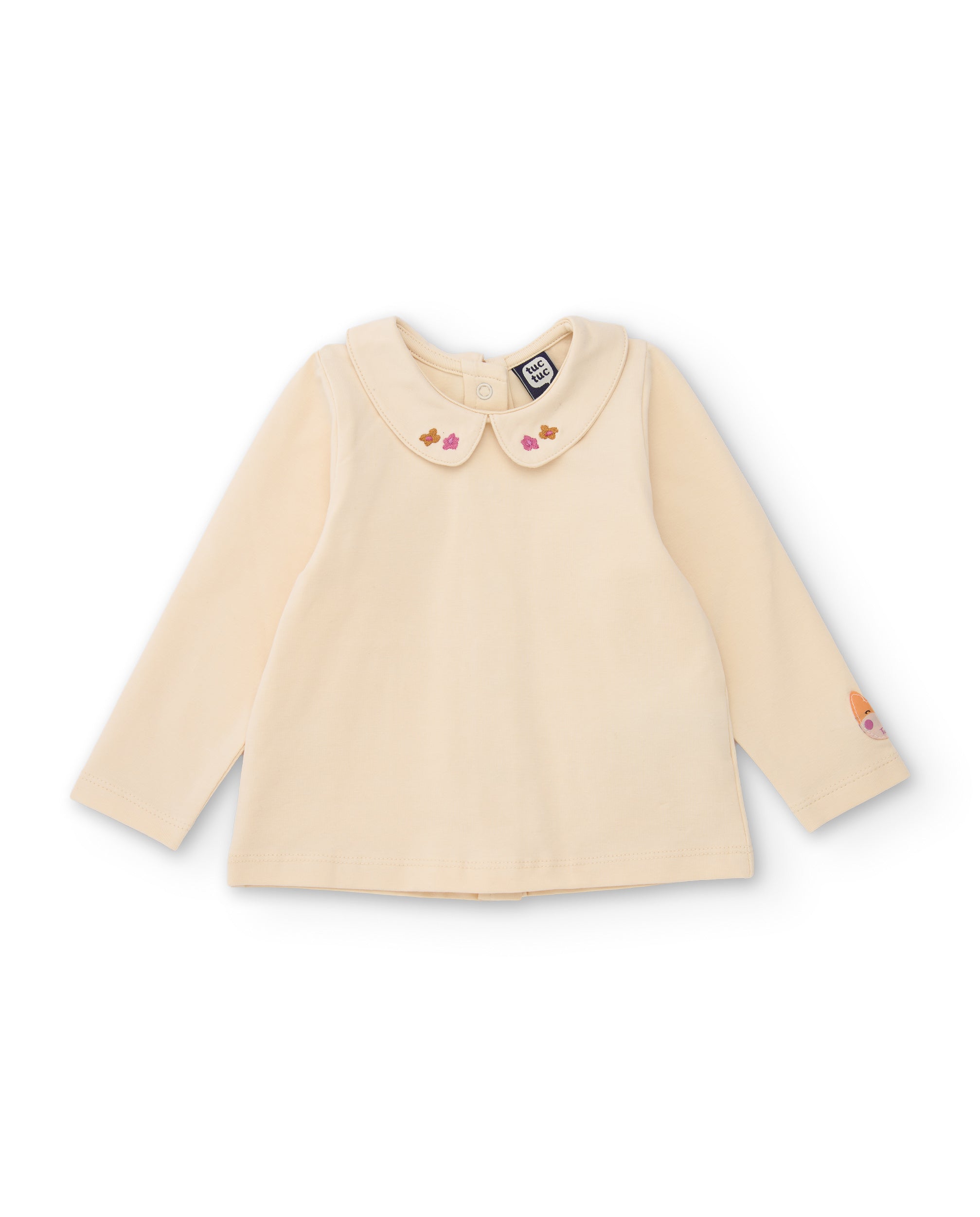 Conjunto de bebé con camiseta de punto y vestido floral de tela plana