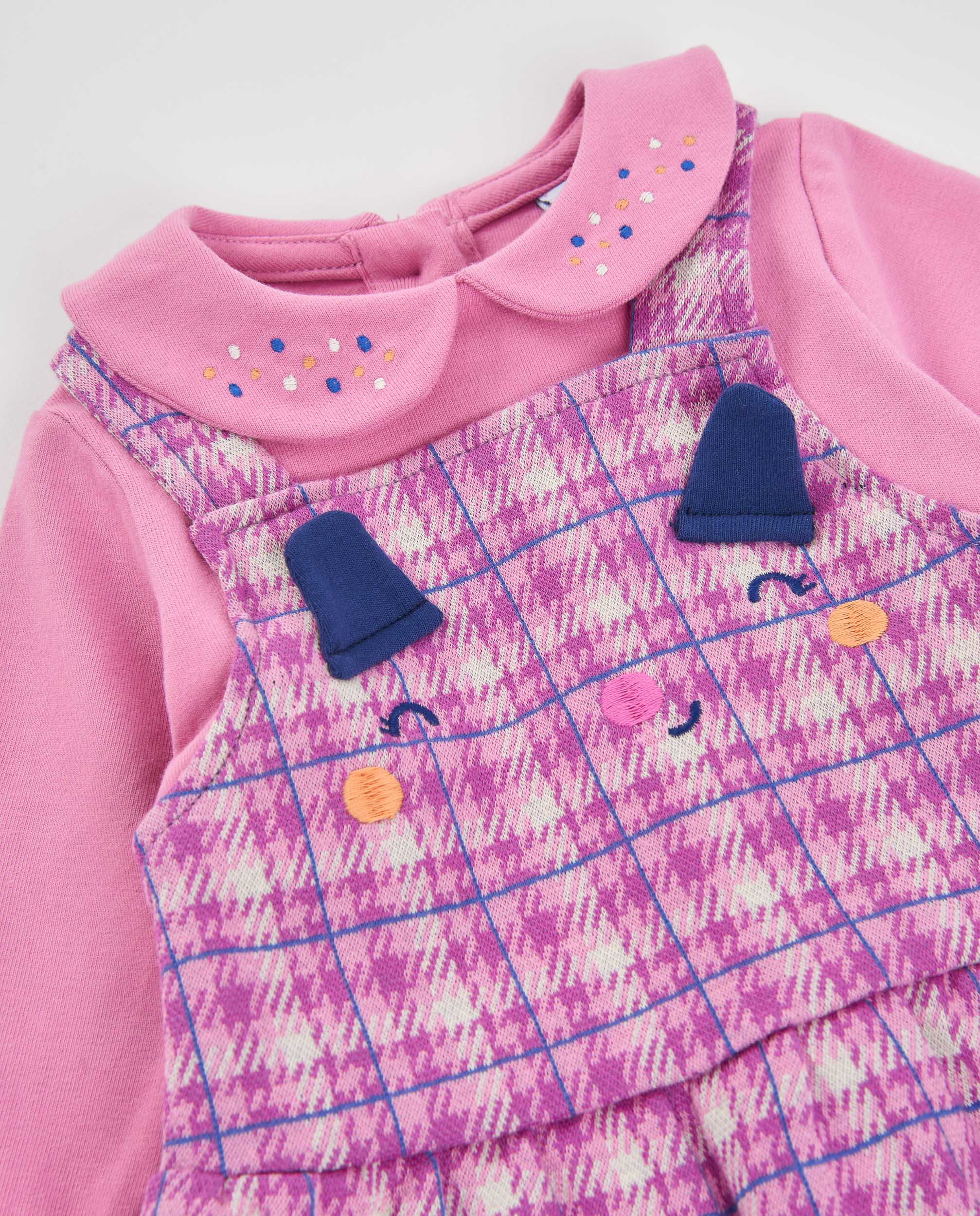 Vestido de punto de bebé con estampado de cuadros