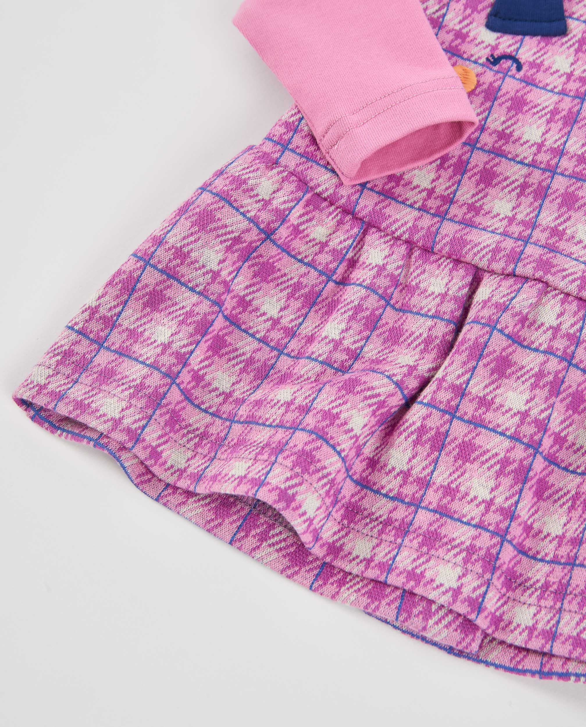 Vestido de punto de bebé con estampado de cuadros