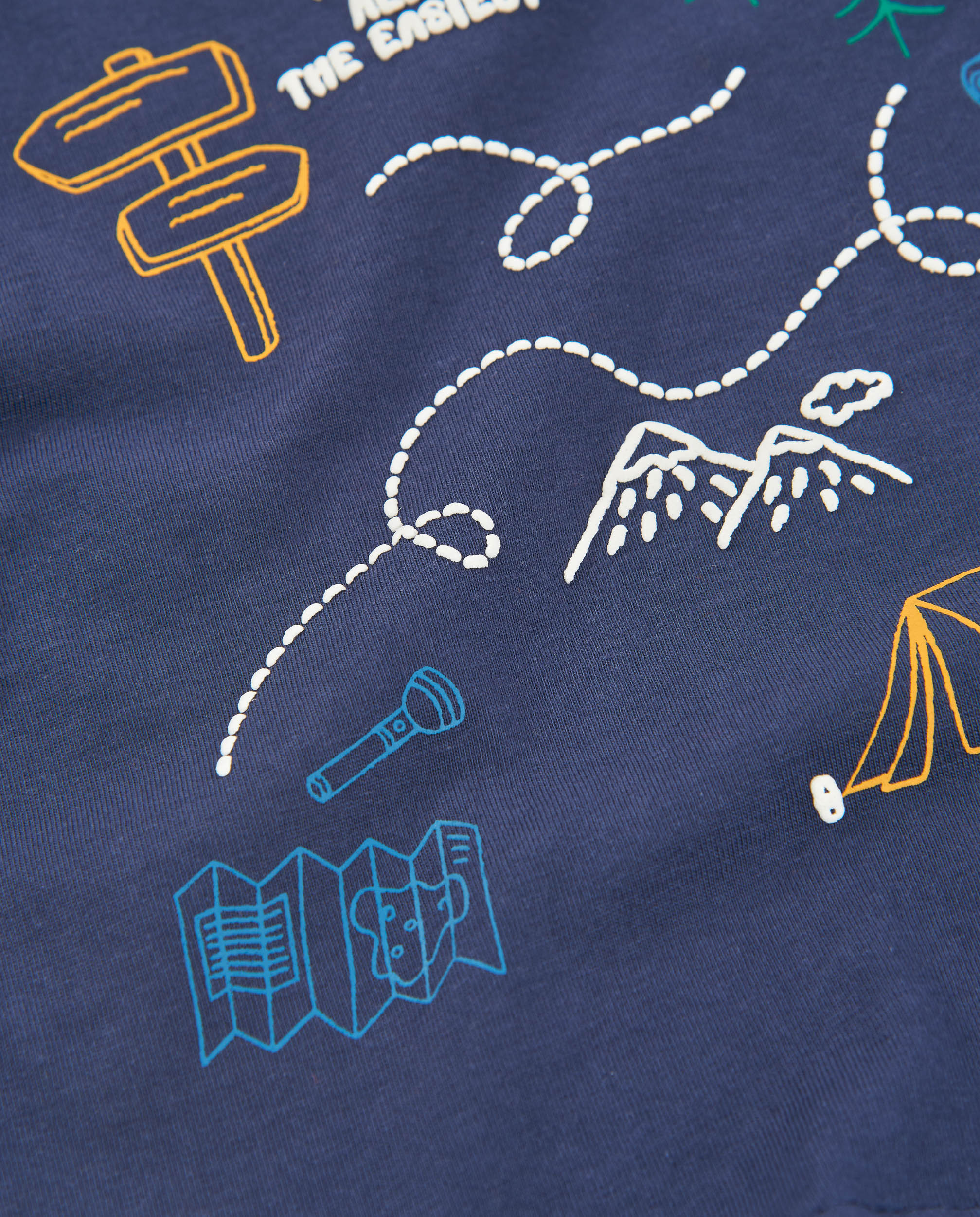 Camiseta de niño de punto con manga larga y estampado de aventura