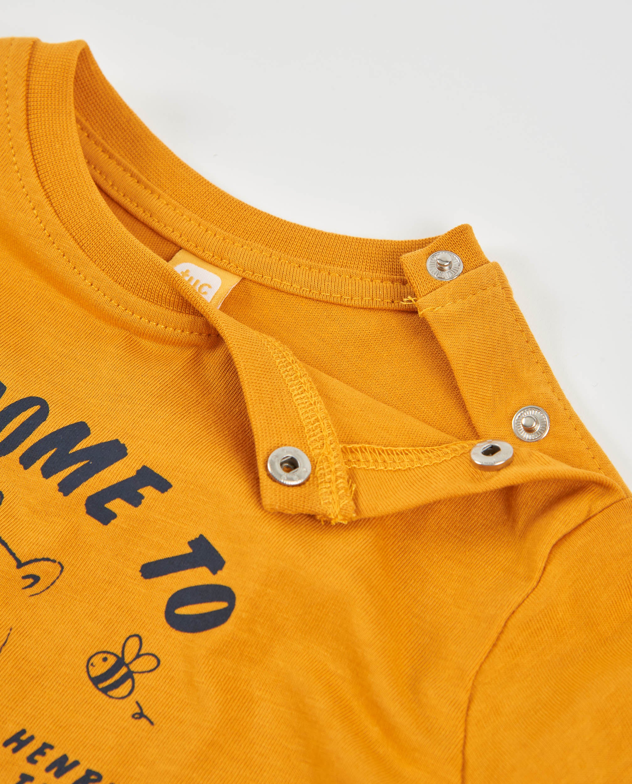 Camiseta de niño de punto con estampado de oso pescador