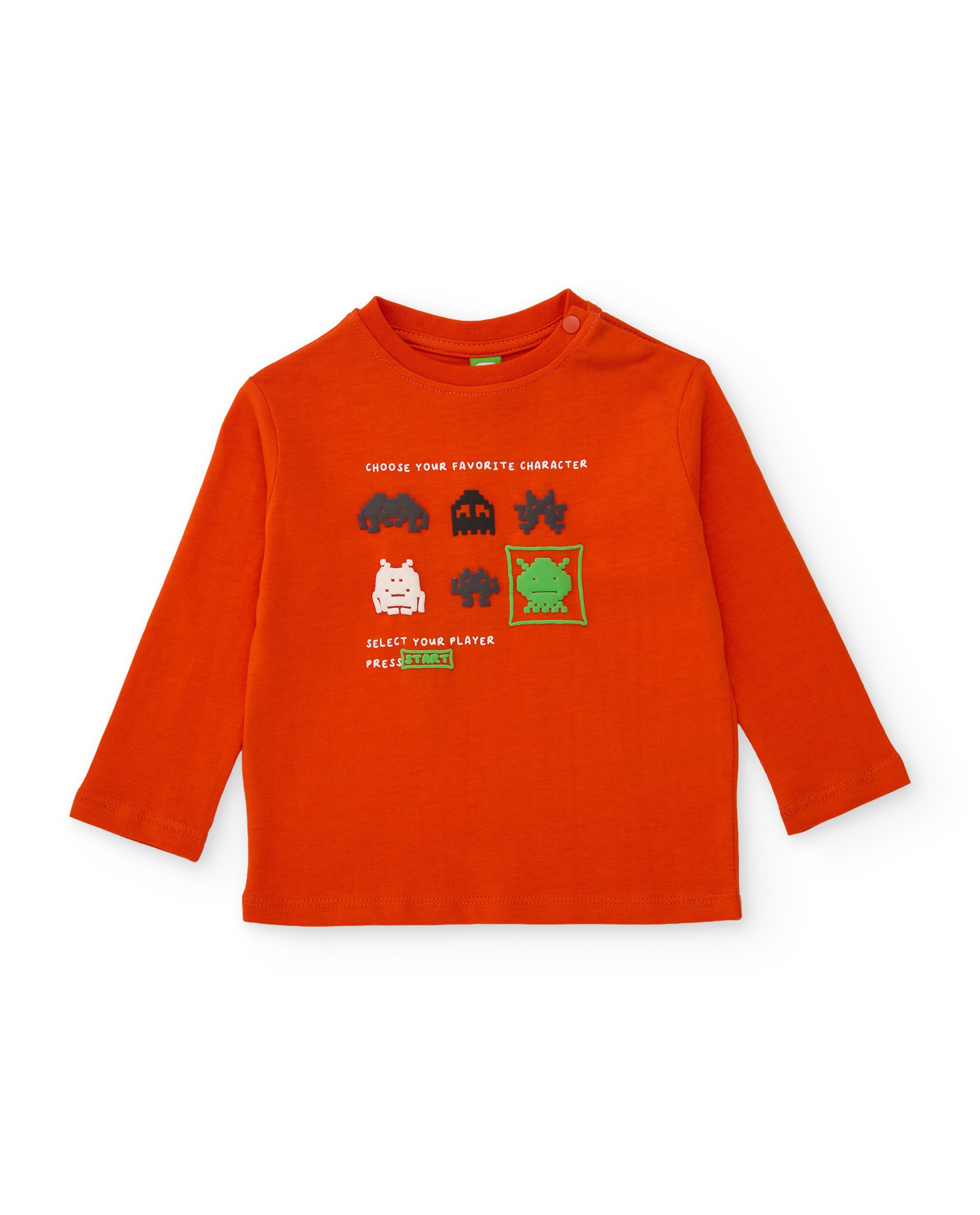 Camiseta de niño de punto con manga larga y gráfico divertido