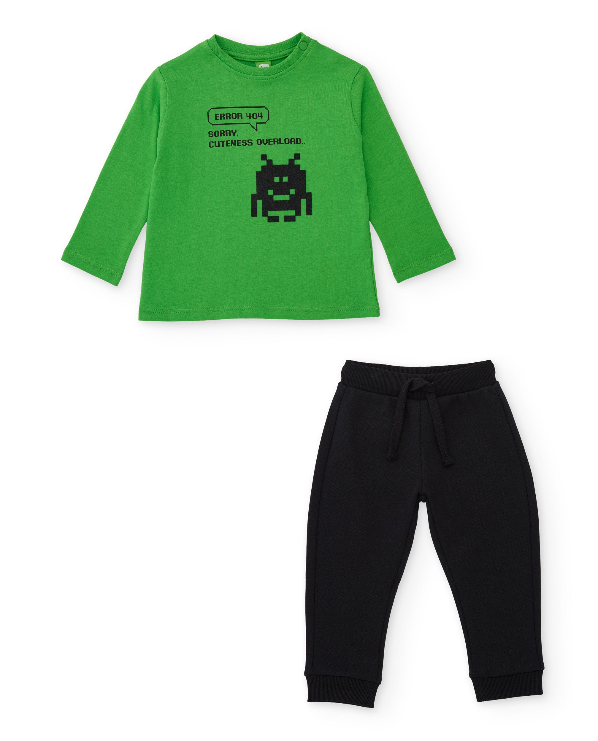Conjunto de niño con camiseta de punto con mensaje