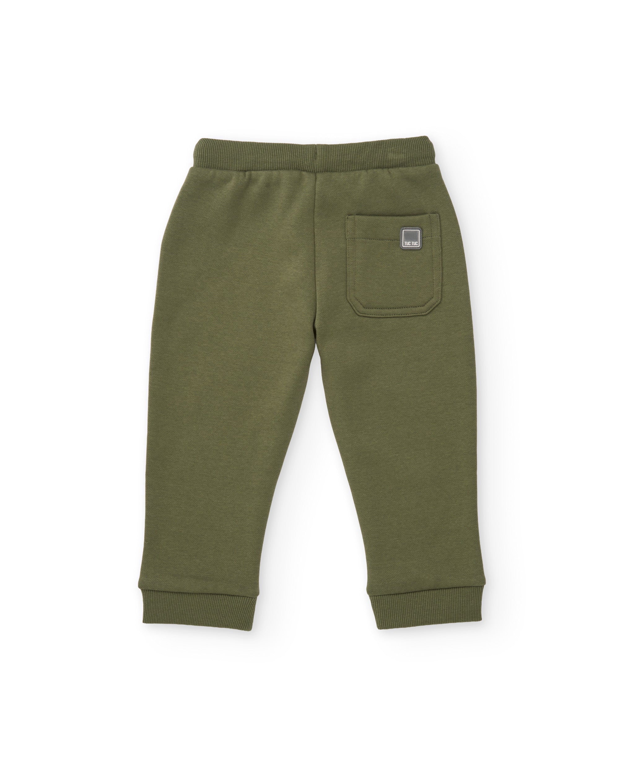Pantalón de niño de felpa con cinturilla ajustable y cordón