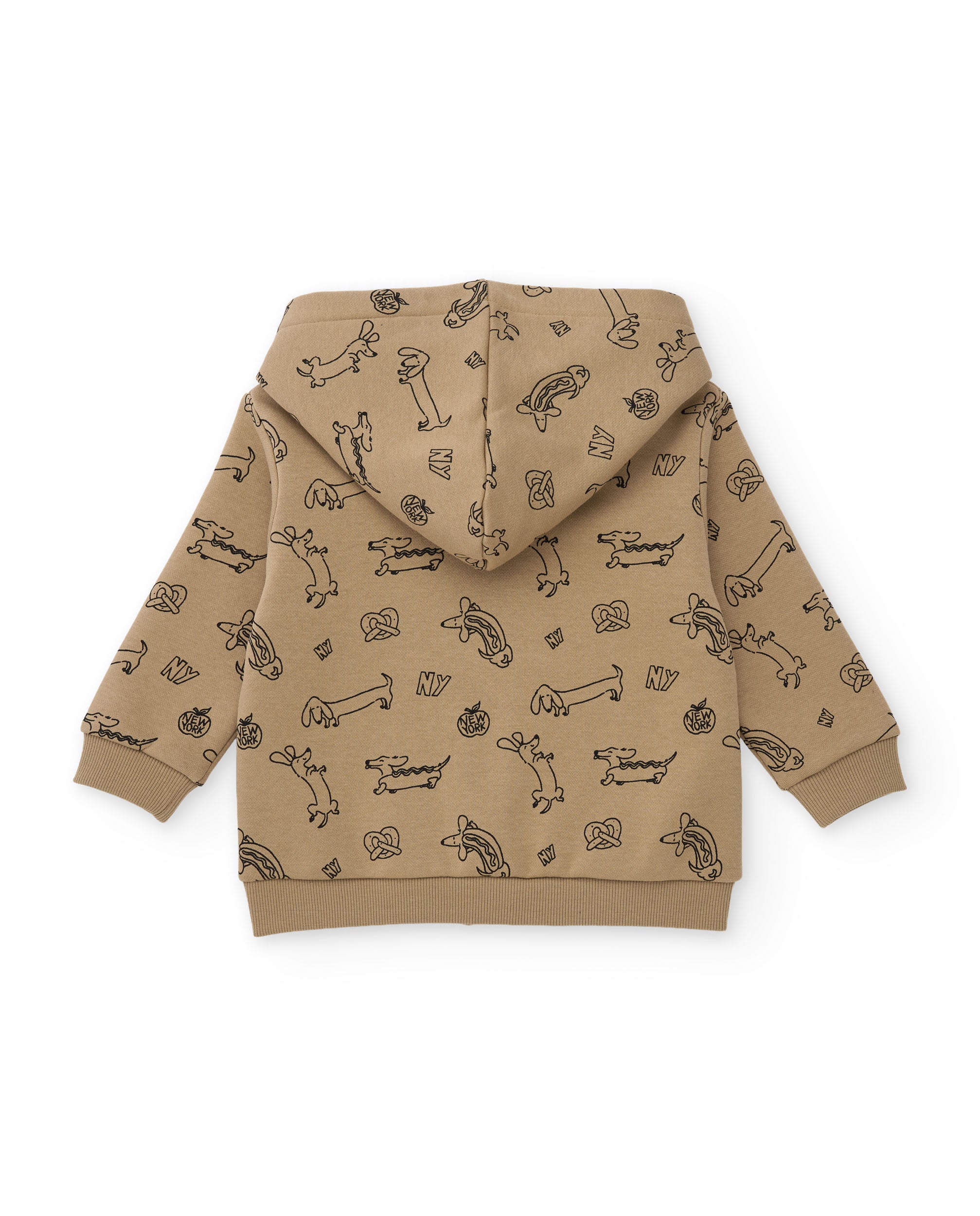 Conjunto de niño de felpa con sudadera con capucha y cremallera frontal