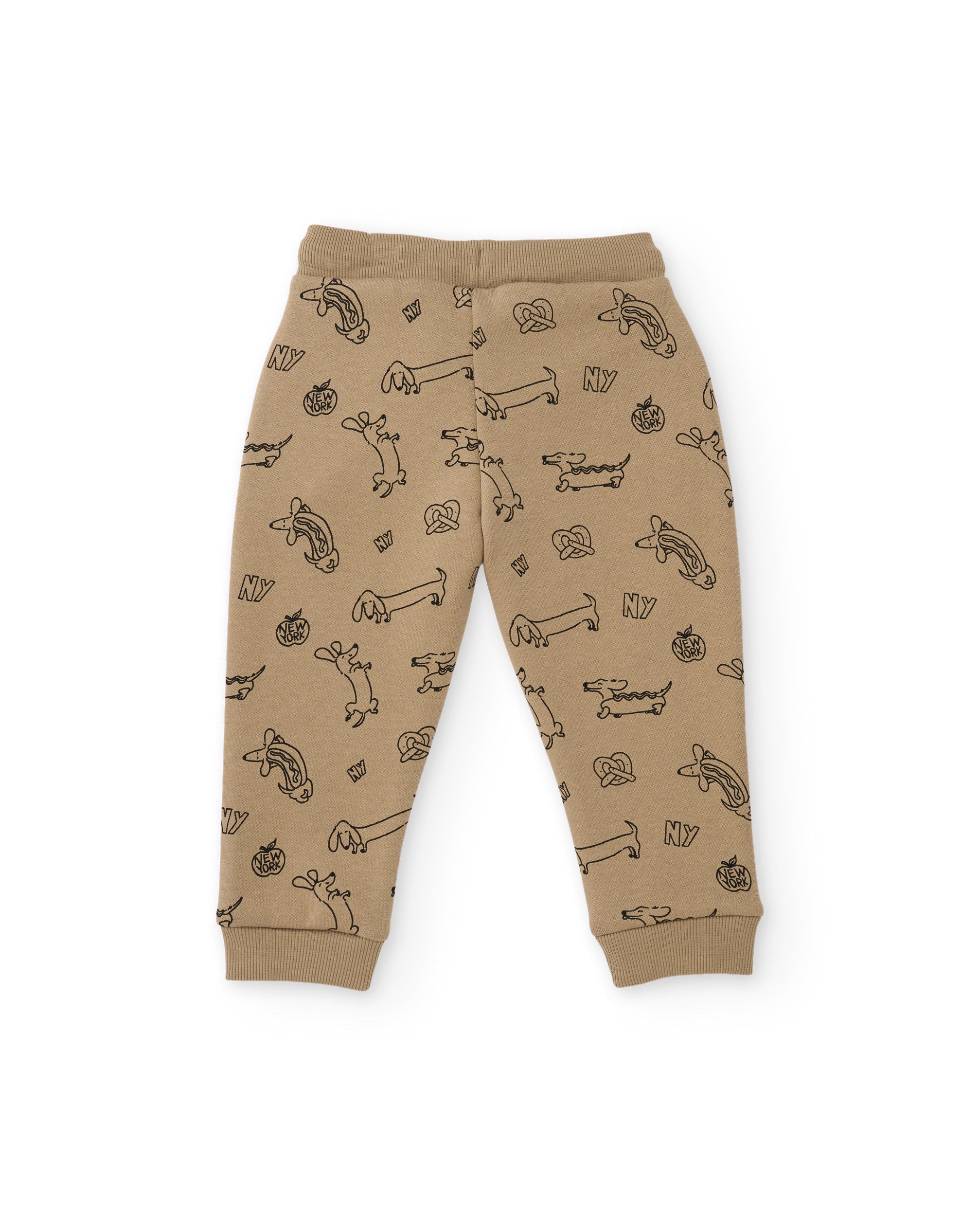 Pantalón de niño de felpa con estampado divertido y cordón