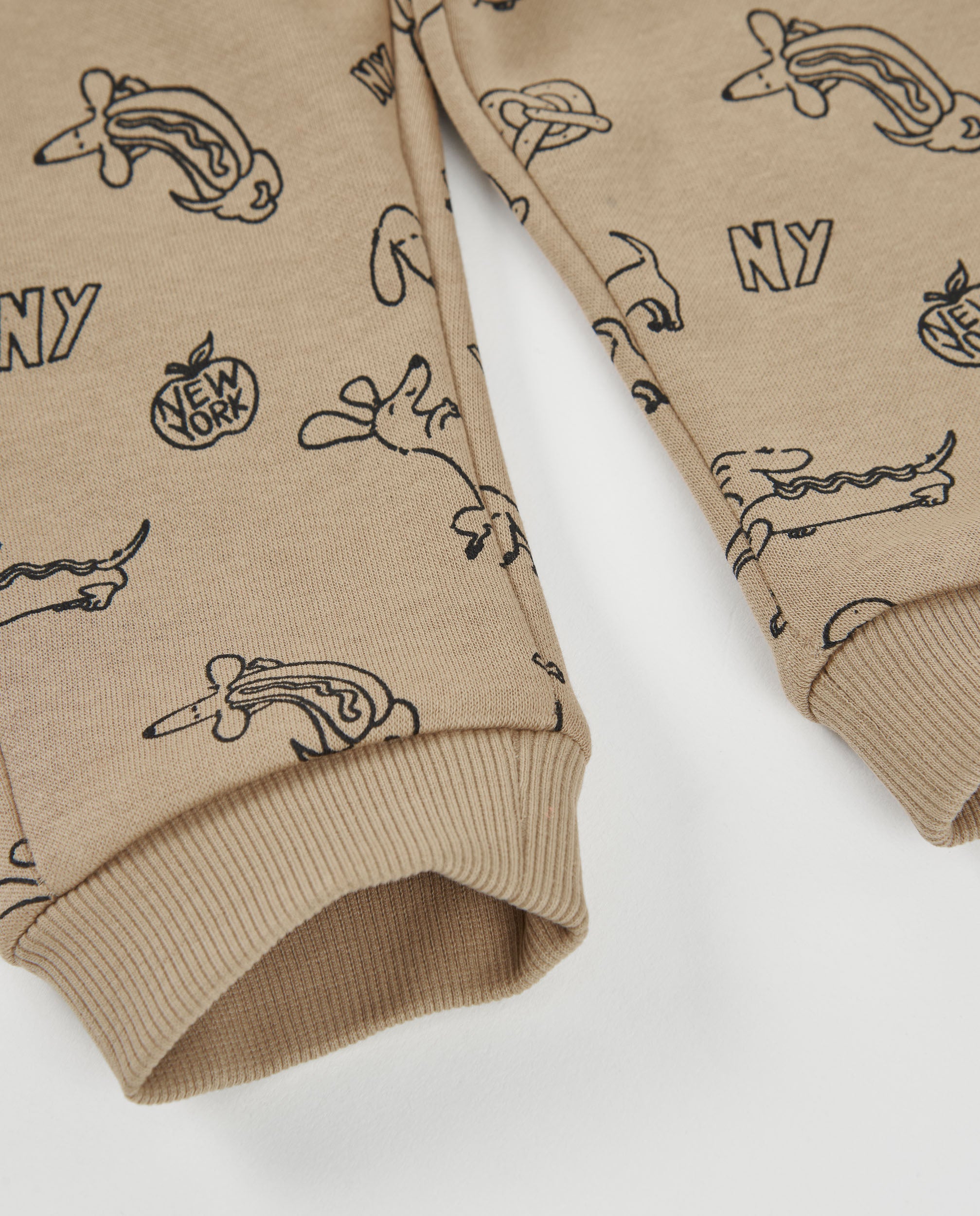 Pantalón de niño de felpa con estampado divertido y cordón