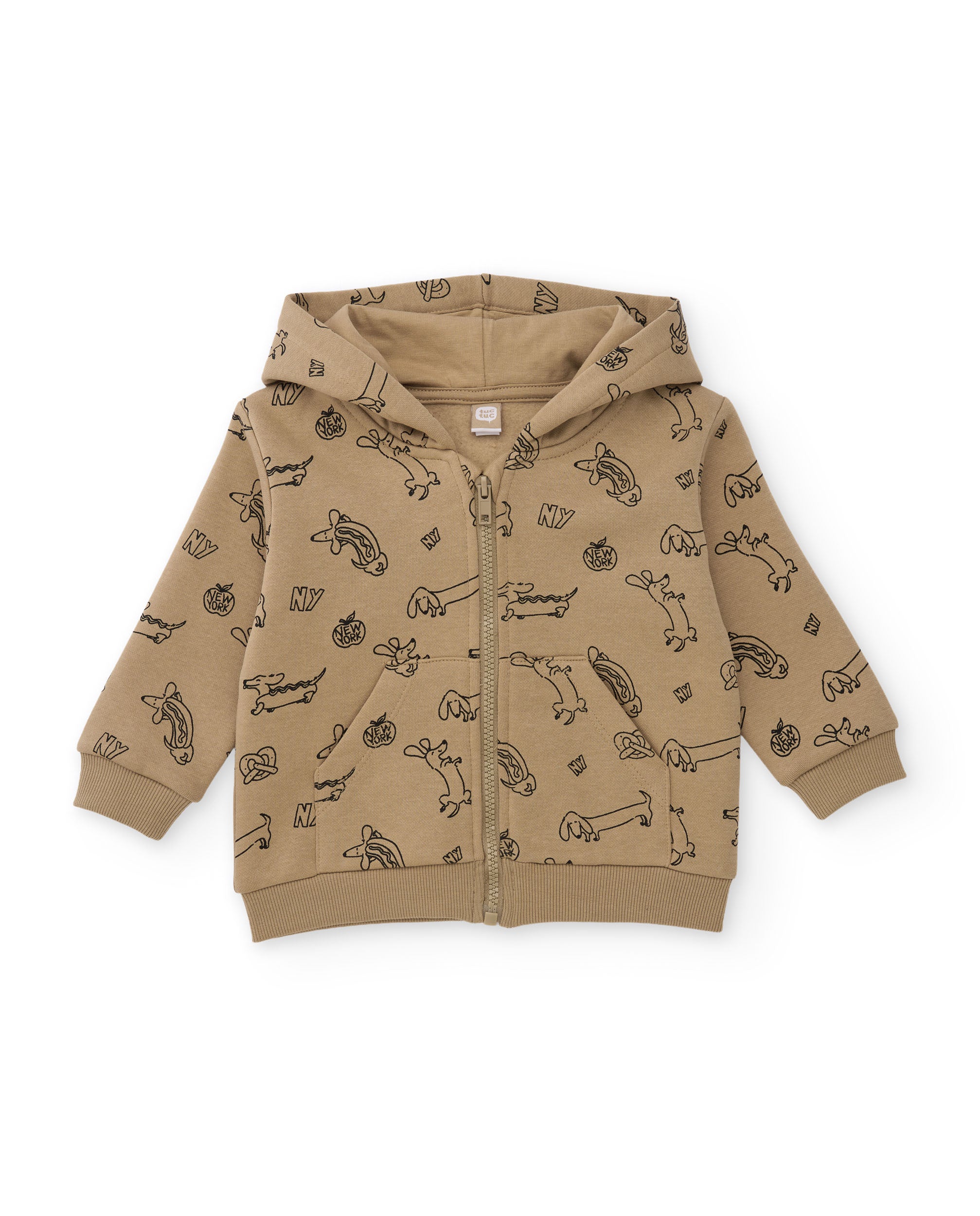 Sudadera de niño de felpa con capucha y estampado frontal