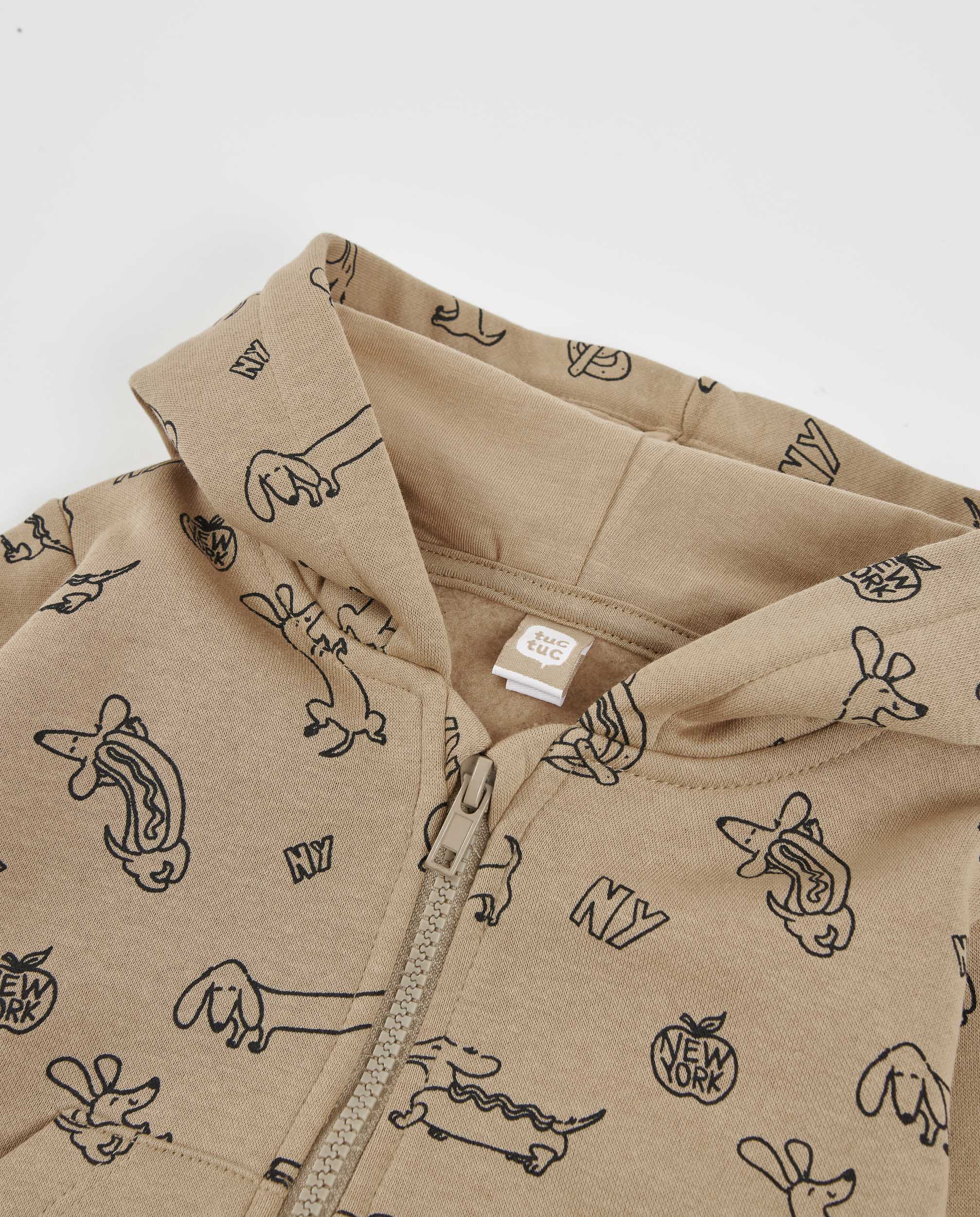 Sudadera de niño de felpa con capucha y estampado frontal