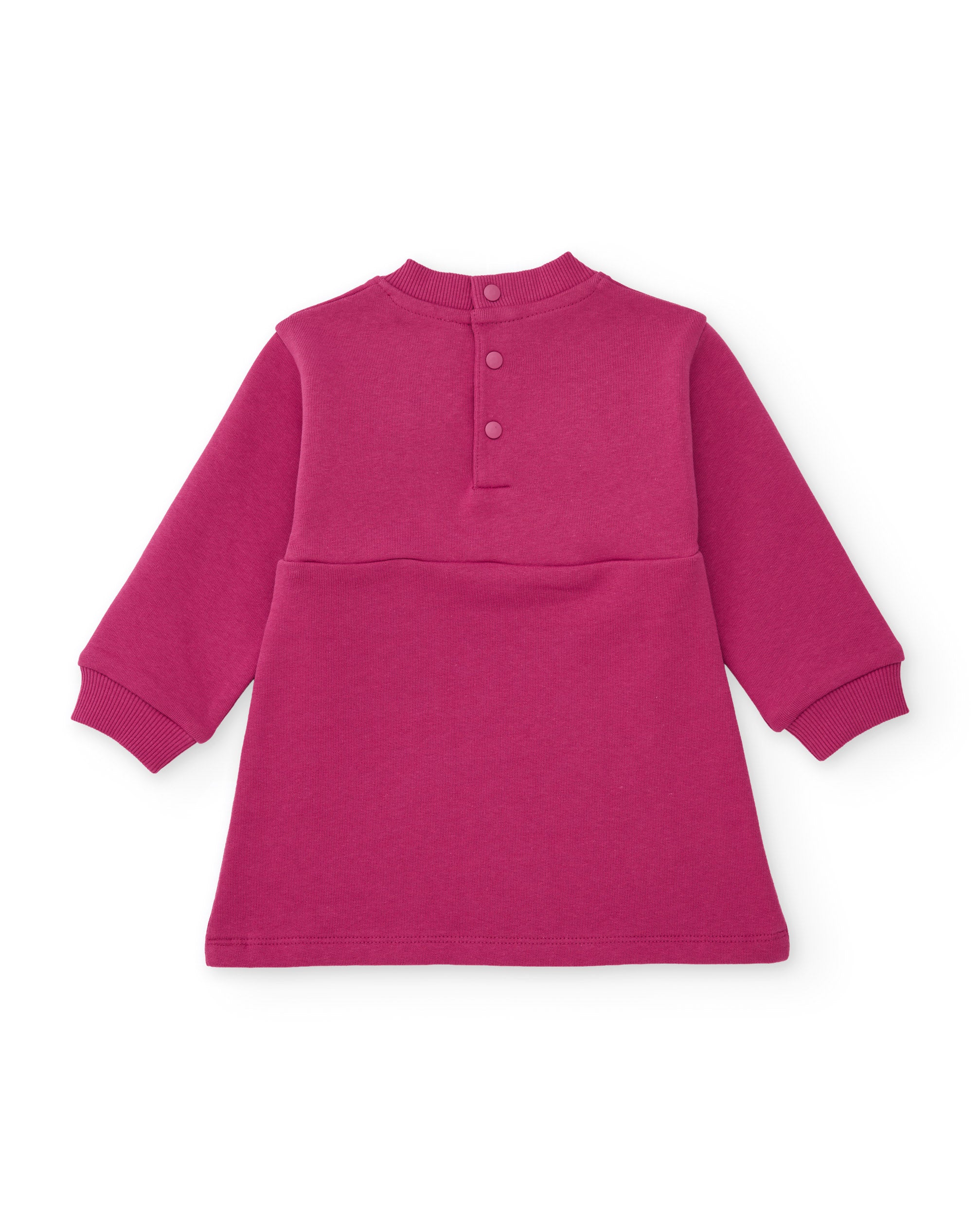 Vestido de niña de felpa con lazo frontal y corte recto