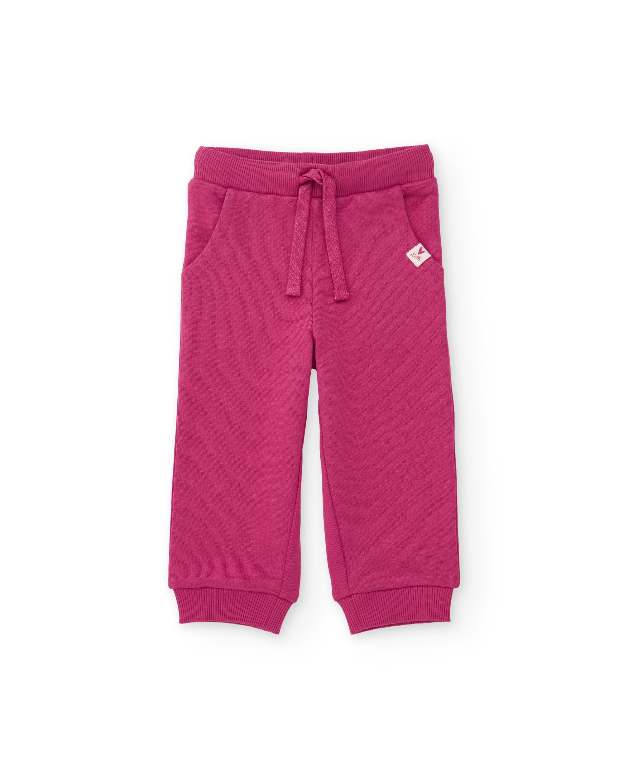 Conjunto de niña de felpa con sudadera con lazo y pantalón a juego
