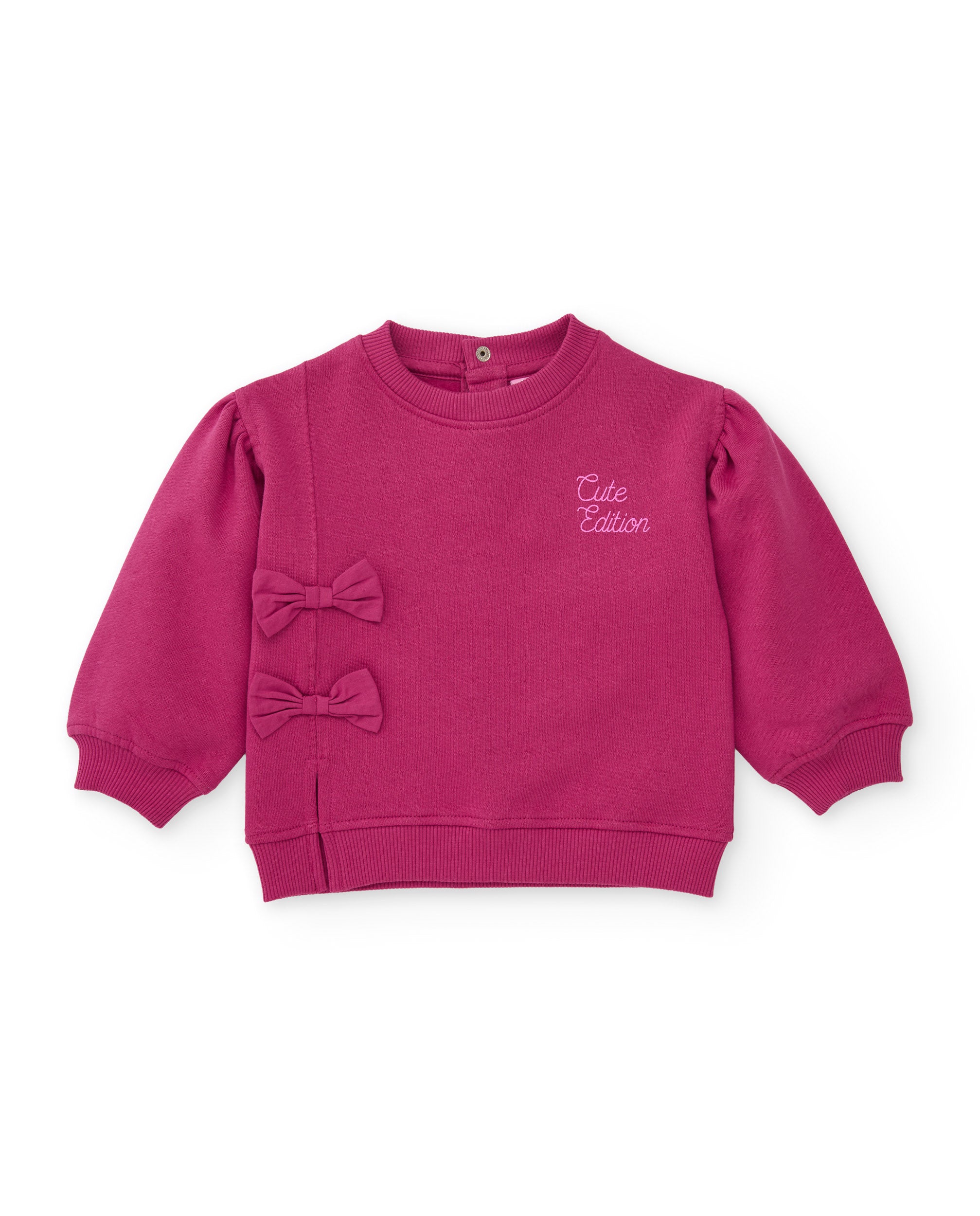 Sudadera de niña de felpa con lazos decorativos