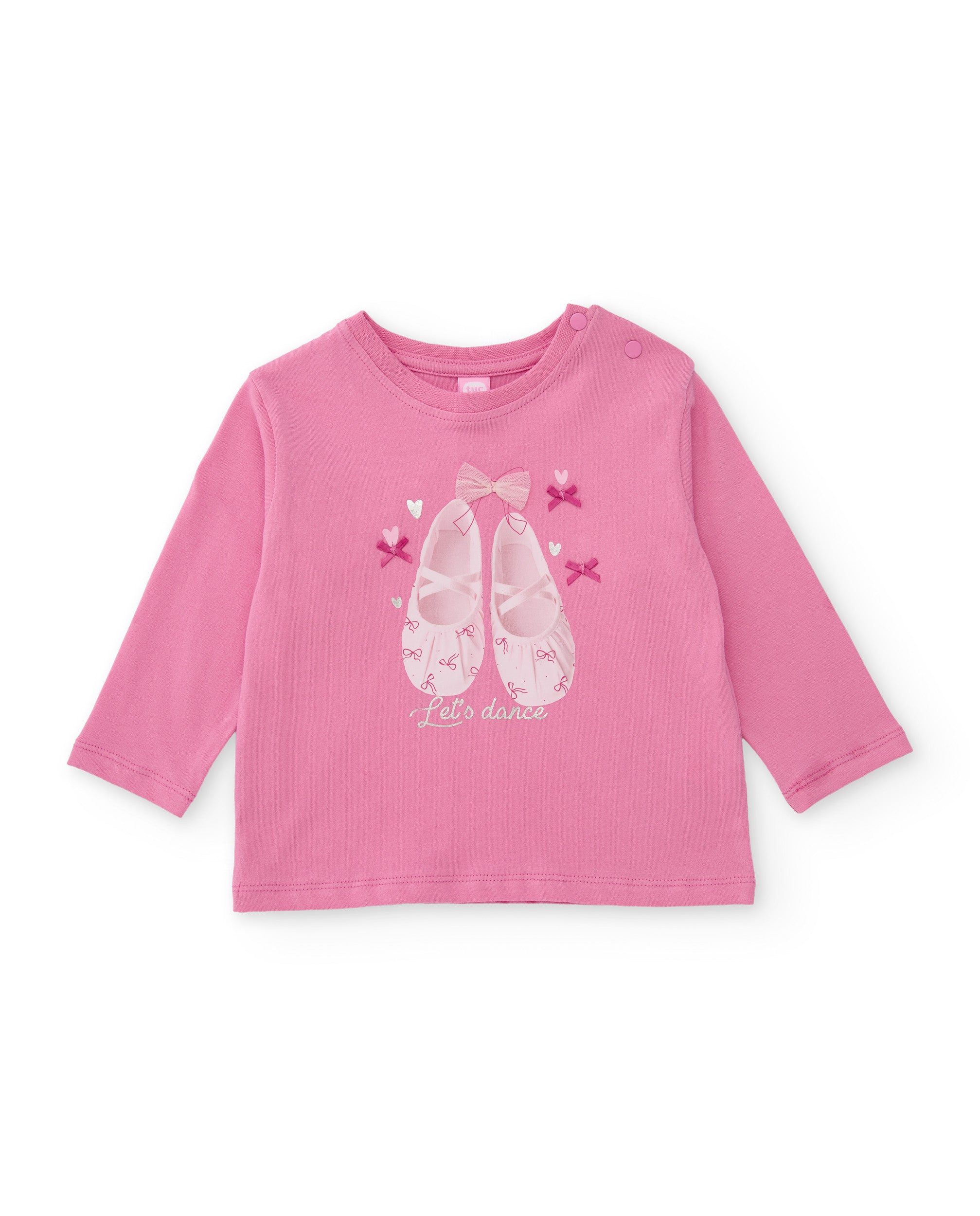 Conjunto de niña de punto con camiseta estampada y leggings a juego