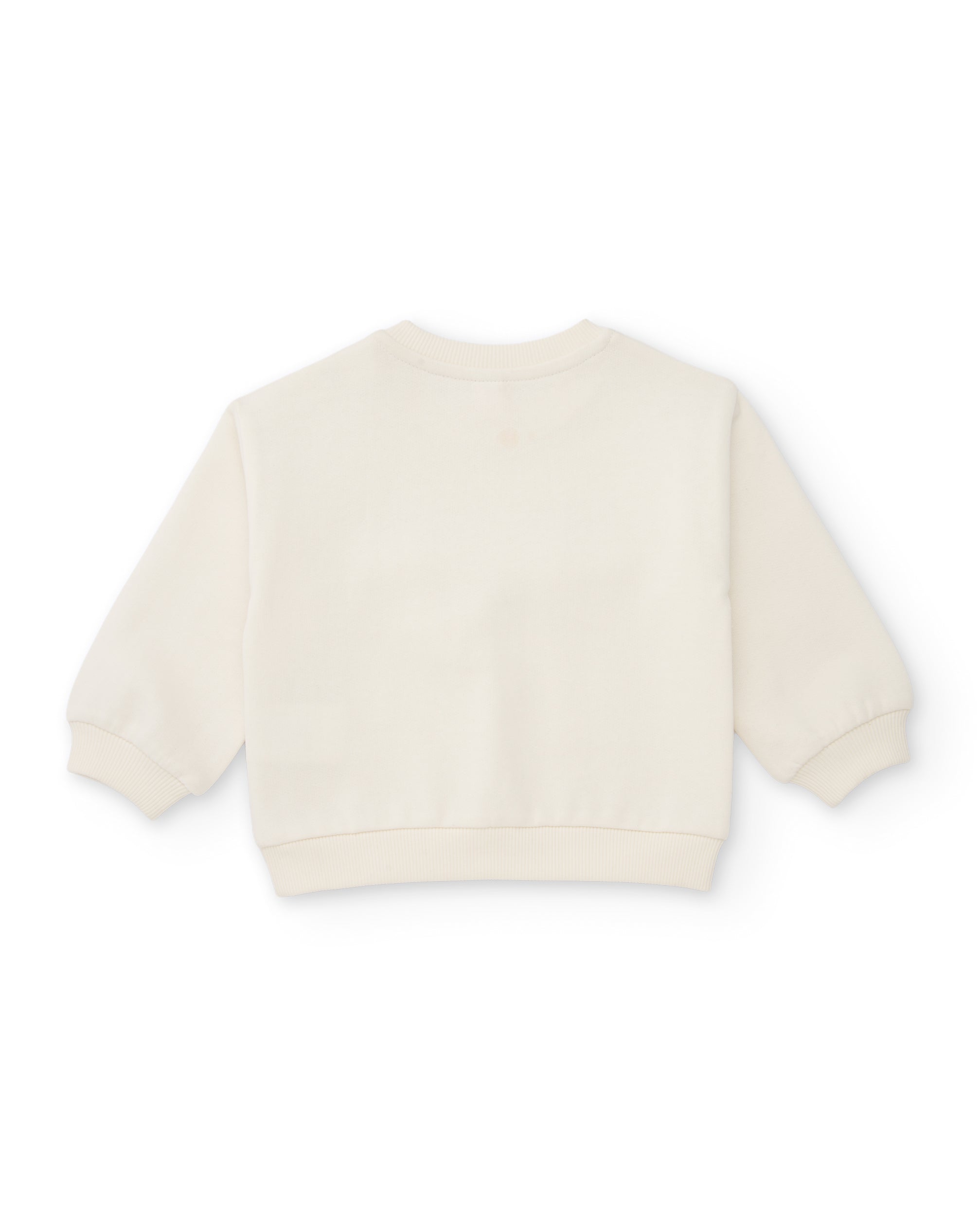 Sudadera de niña de felpa con estampado floral y mensaje frontal