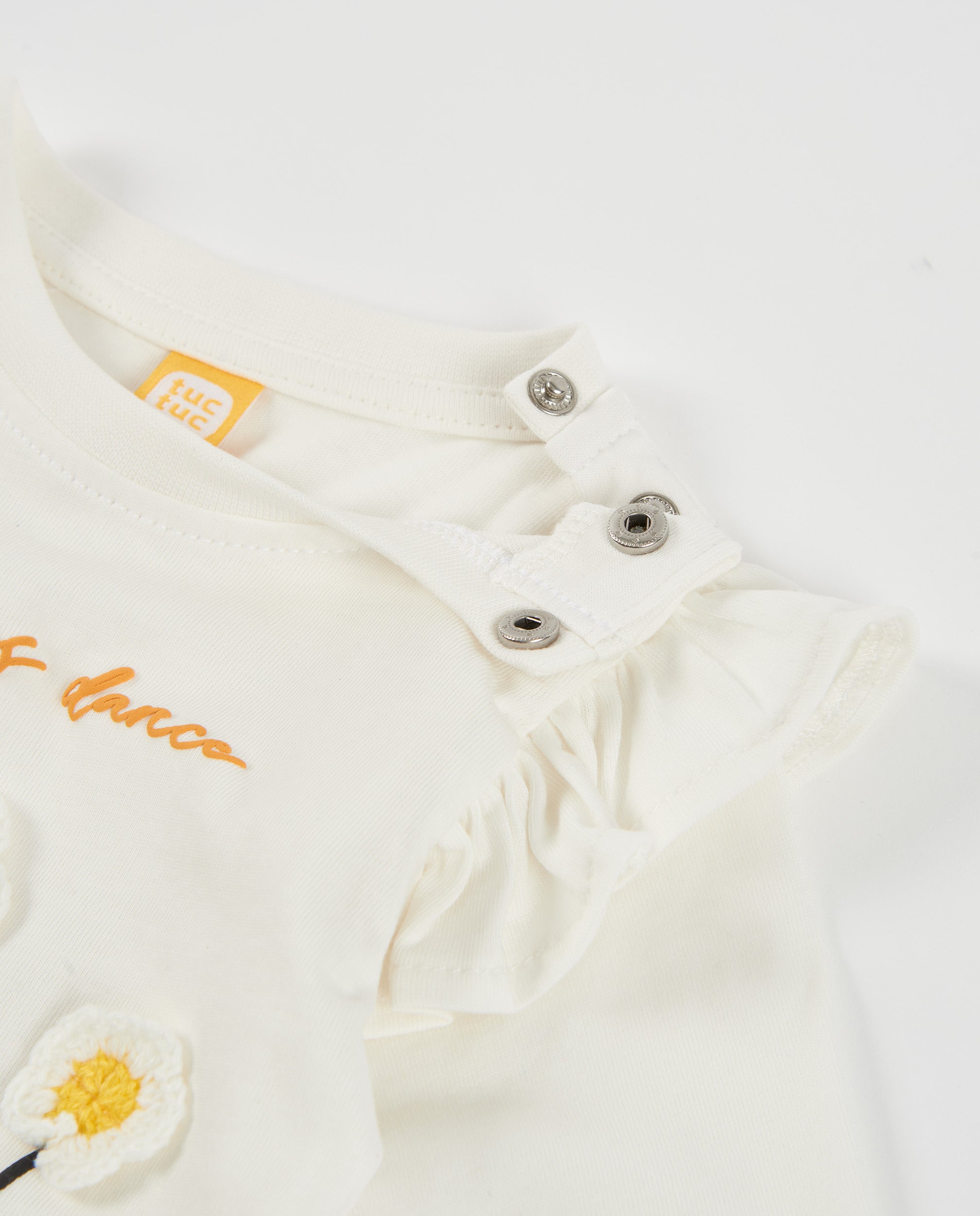 Girls knit T-shirt with a floral print