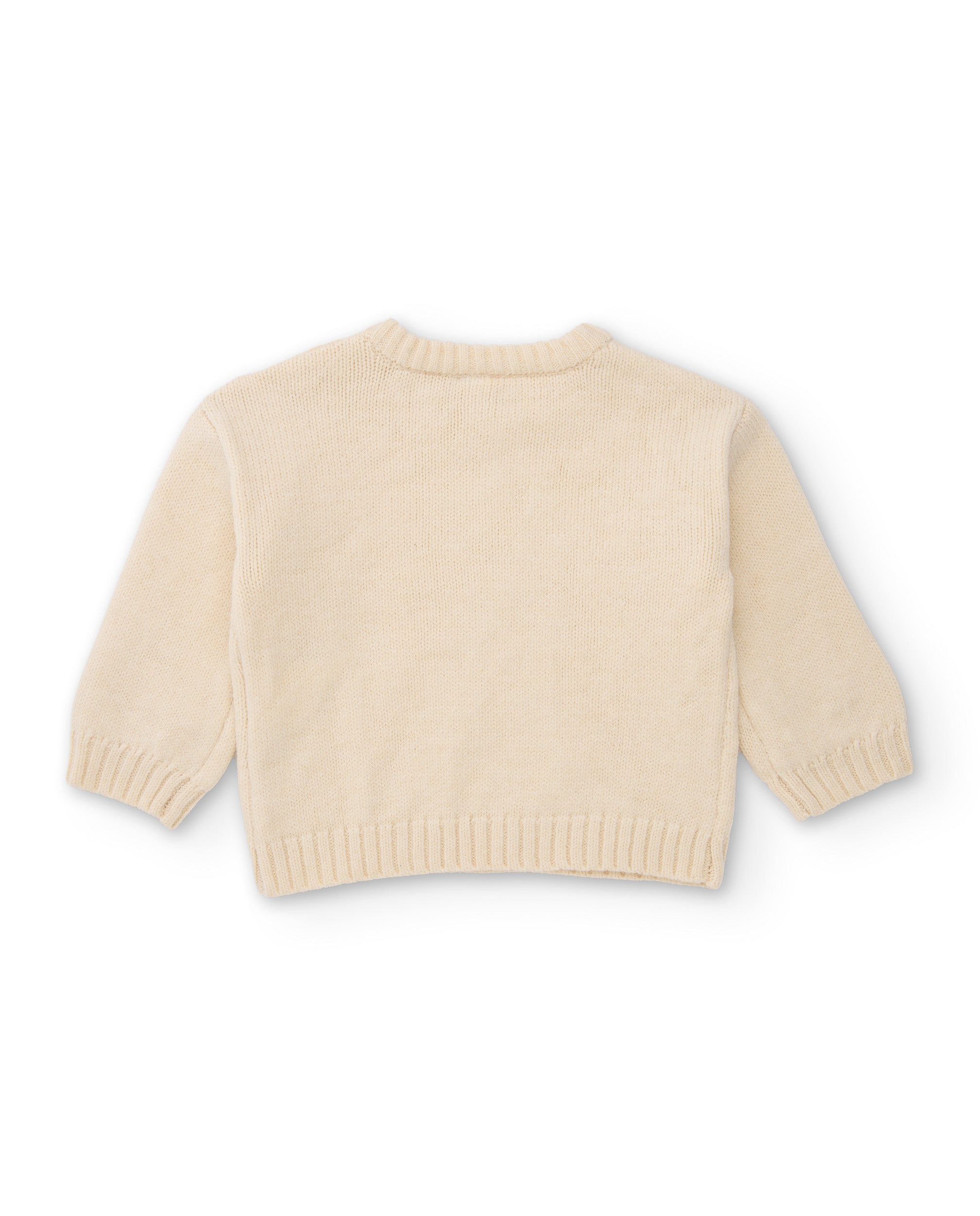 Sudadera de niña de tricot con detalle floral y tacto suave