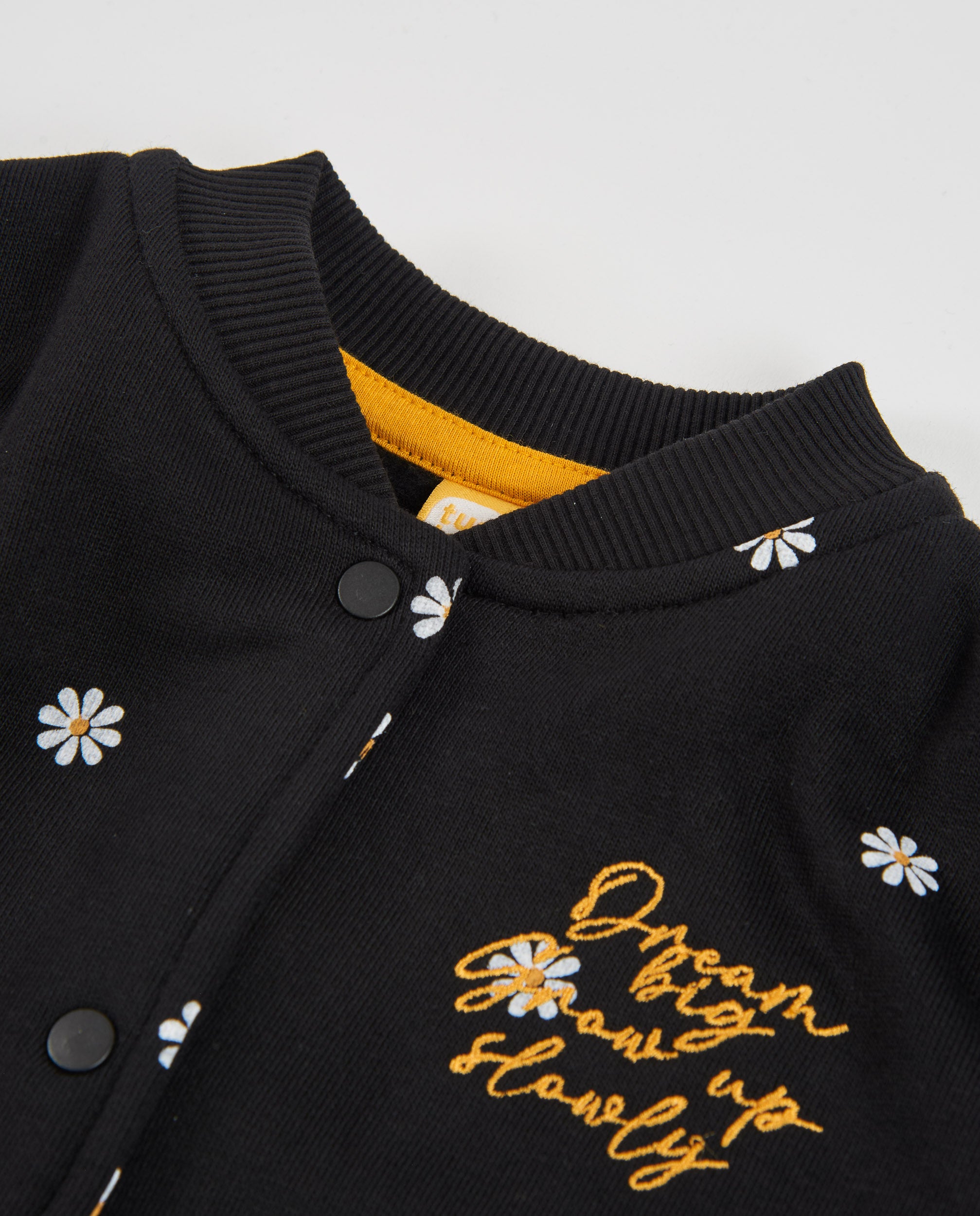 Chaqueta de niña de felpa con estampado floral y tacto suave