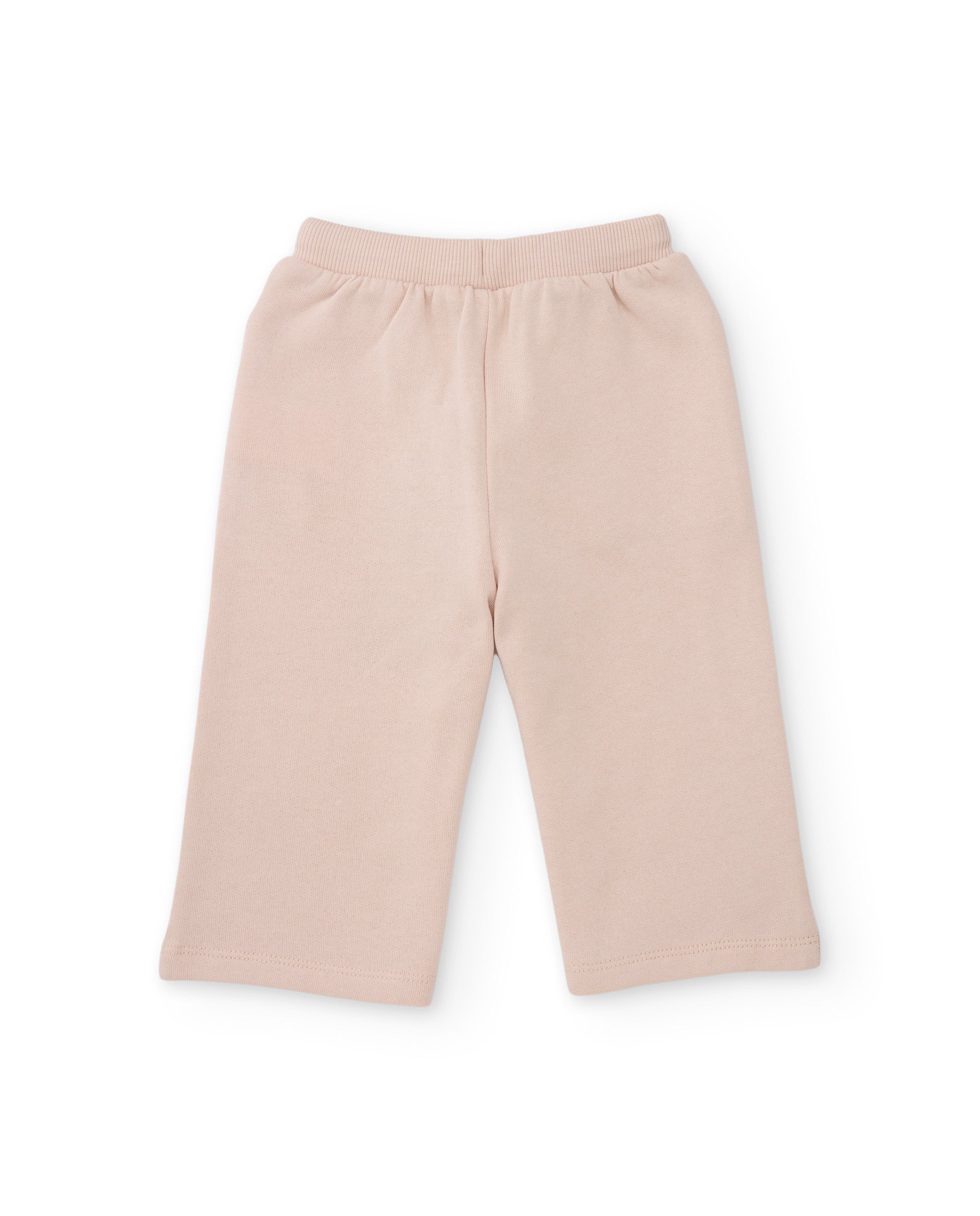 Pantalón de niña de felpa con bordado de flor y tacto suave