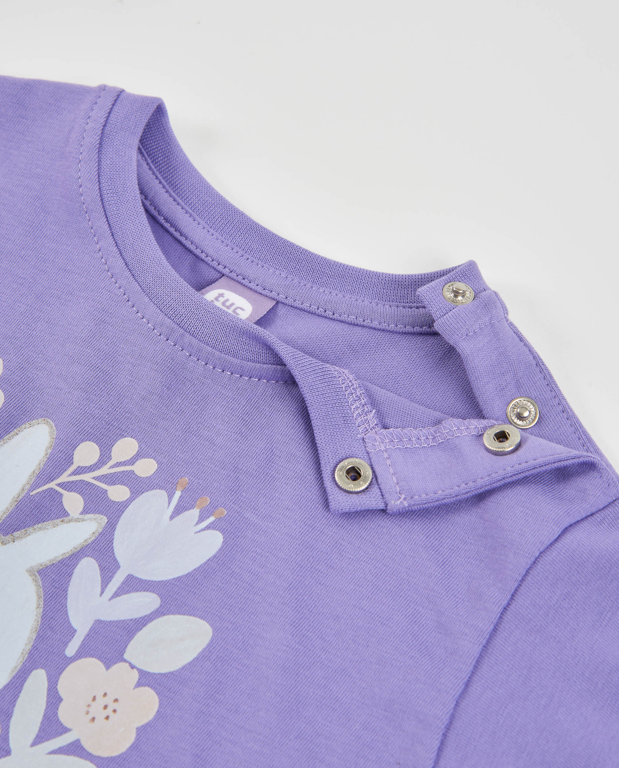 Camiseta de niña de punto con manga larga y estampado de animal
