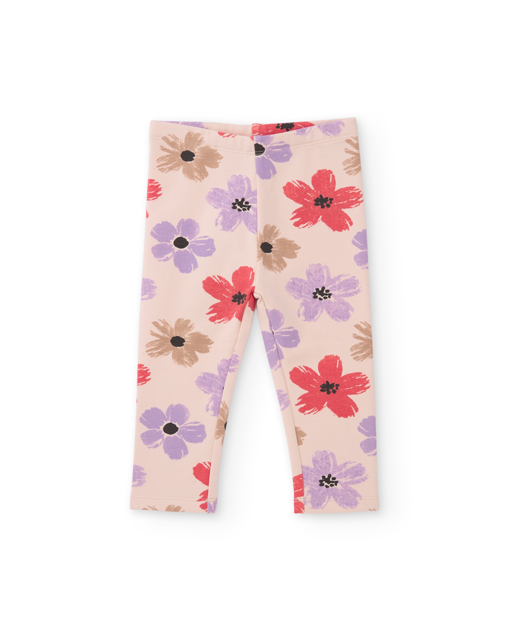 Conjunto de niña de felpa con sudadera diseño floral y pantalón a juego