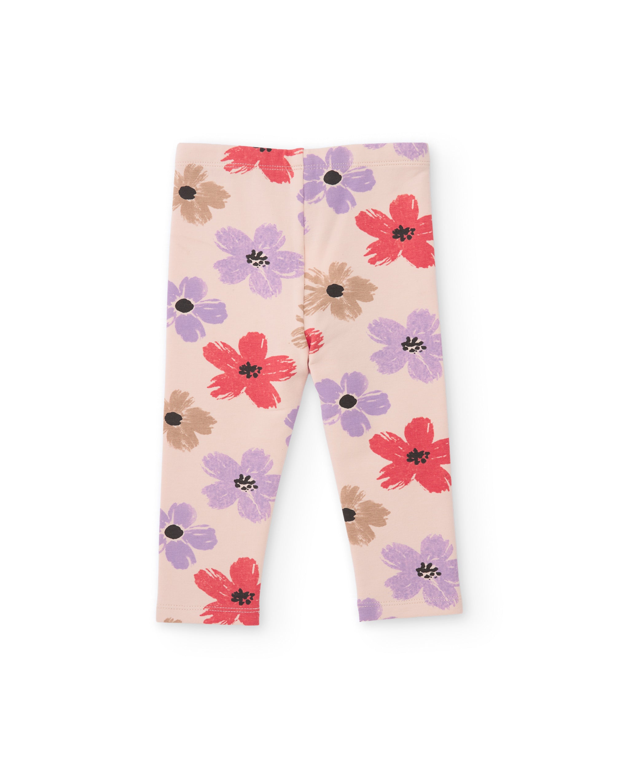 Conjunto de niña de felpa con sudadera diseño floral y pantalón a juego