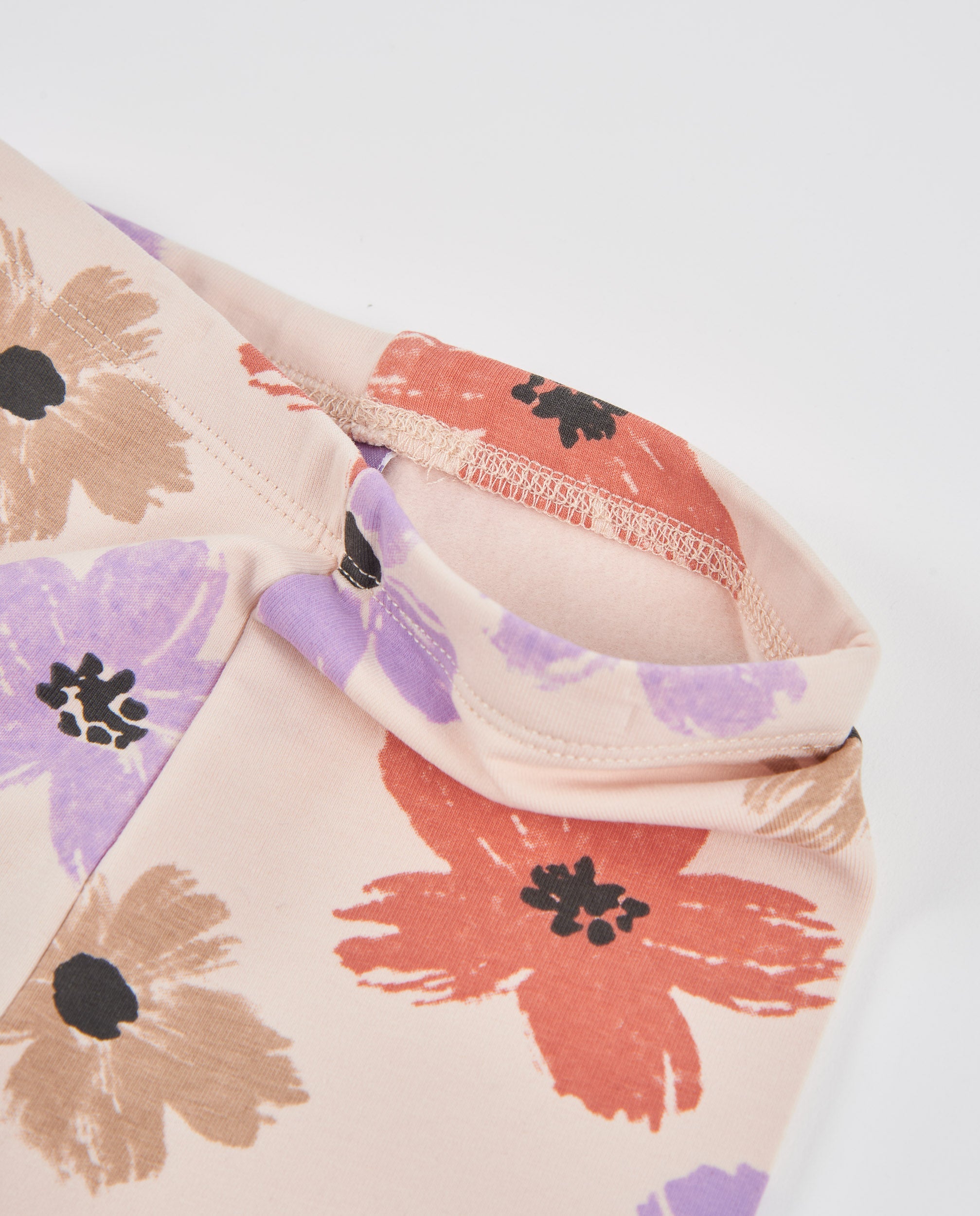 Legging de niña de felpa con estampado floral y cintura elástica