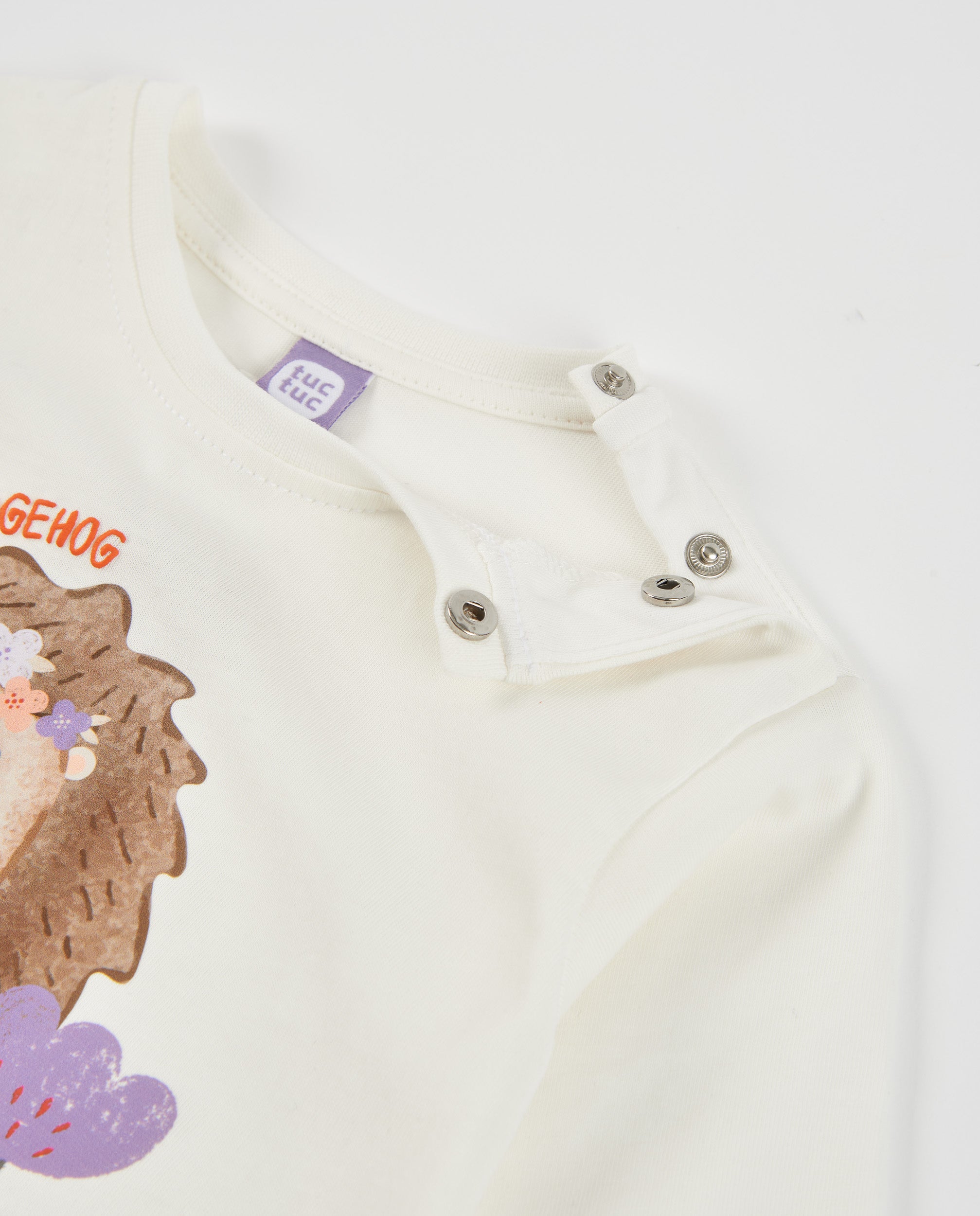 Camiseta de niña de punto con diseño de erizo