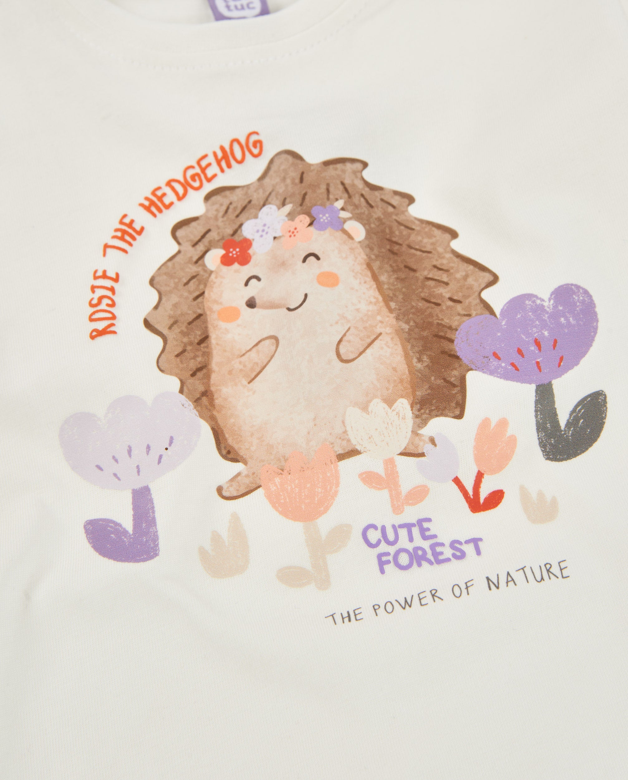 Camiseta de niña de punto con diseño de erizo