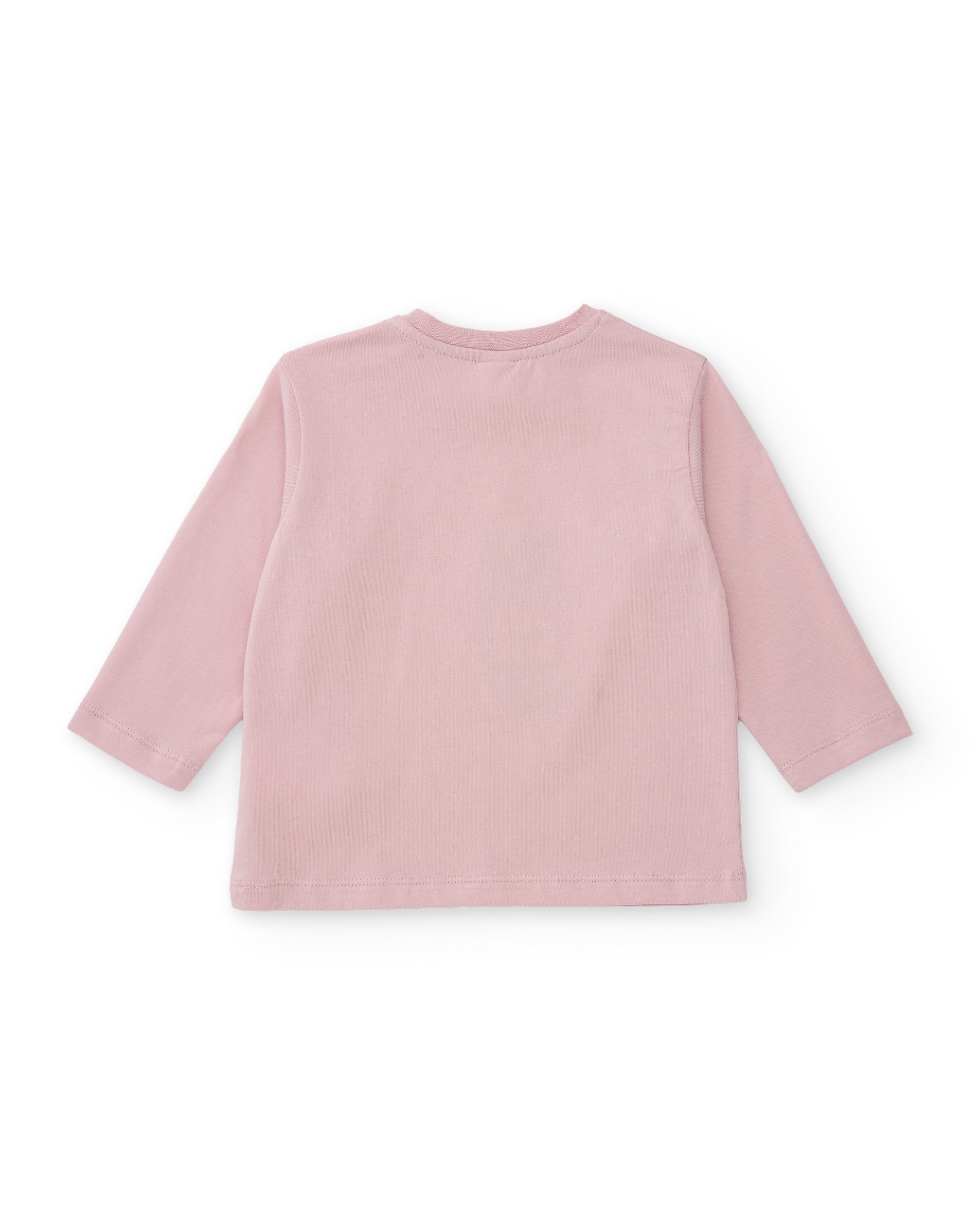 Camiseta de niña de punto con gráfico de corazón y manga larga