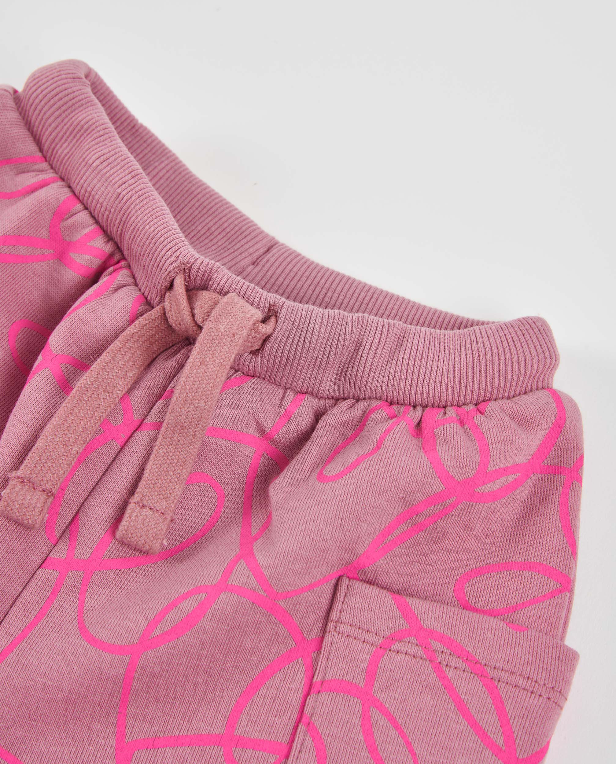 Pantalón de niña de felpa con diseño divertido y cintura elástica
