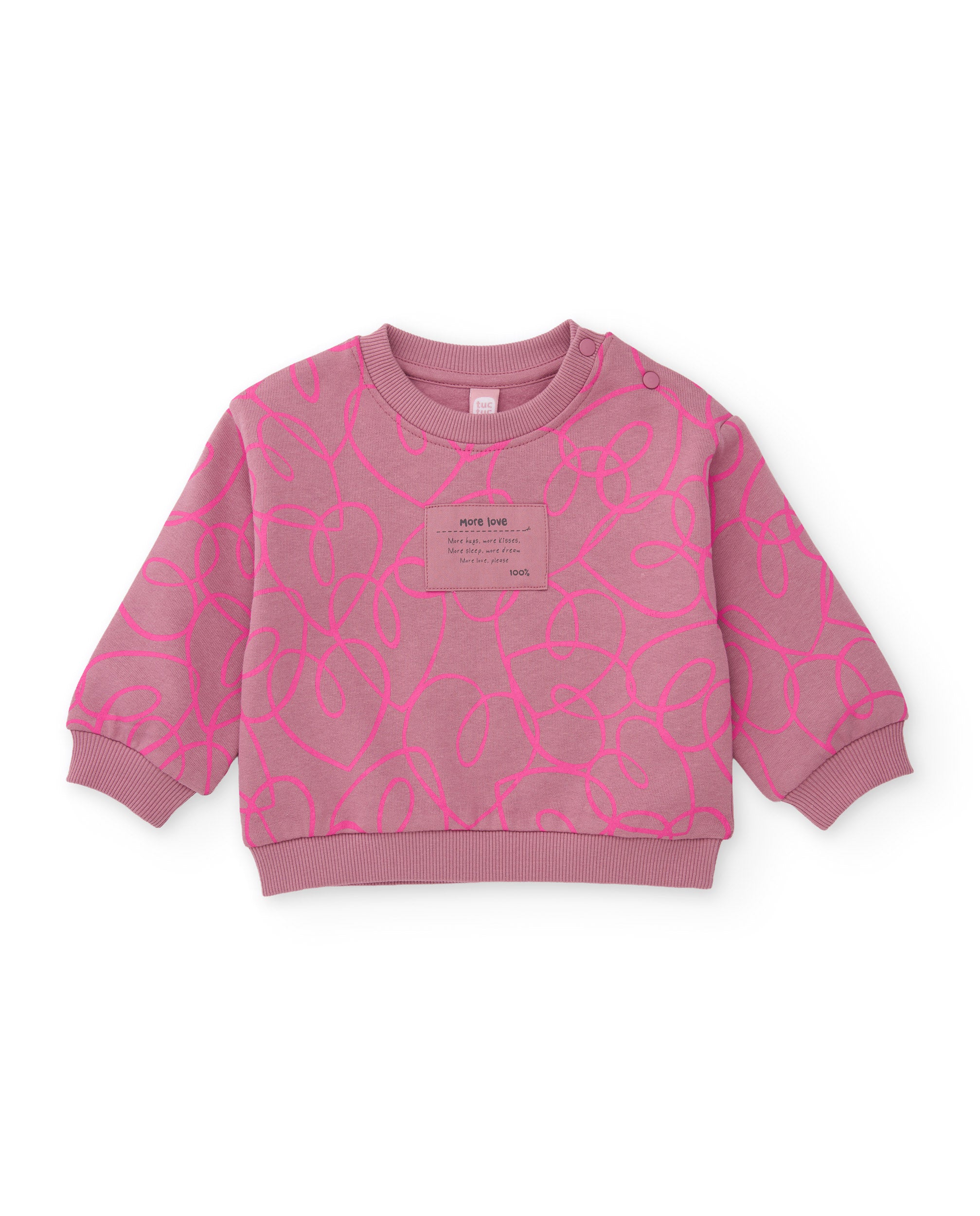 Sudadera de niña de felpa con diseño abstracto y tacto suave