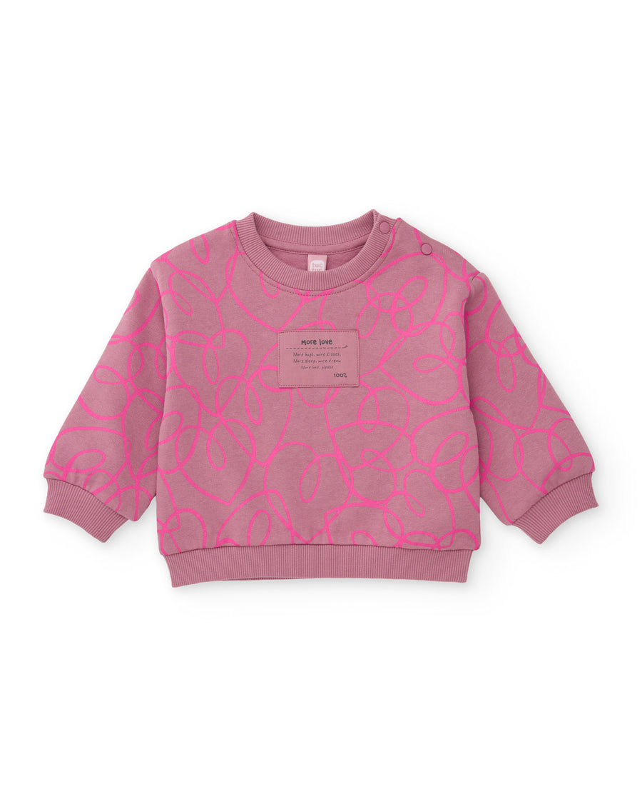 Girls' fleece sweatshirt with abstract design and soft feel