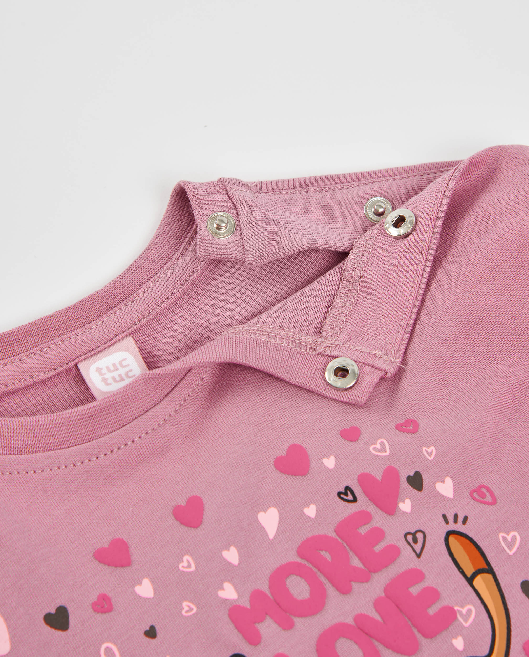 Camiseta de niña de punto con manga larga y estampado frontal