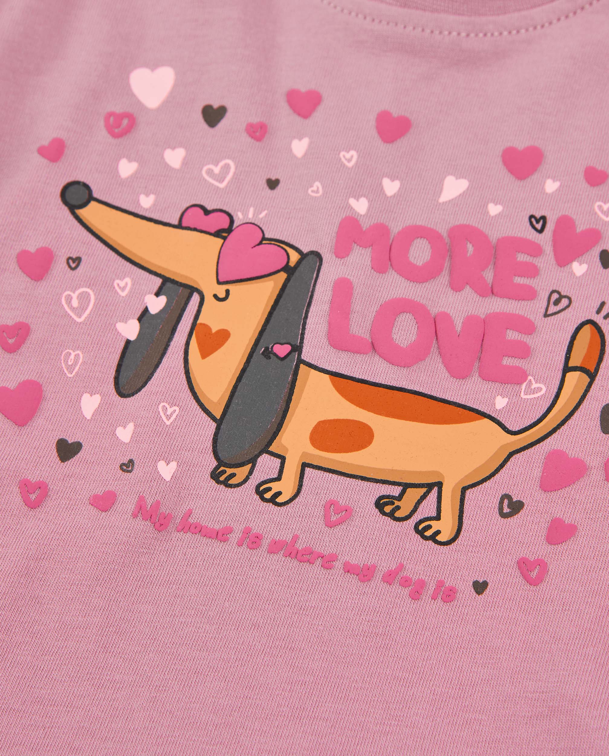 Camiseta de niña de punto con manga larga y estampado frontal