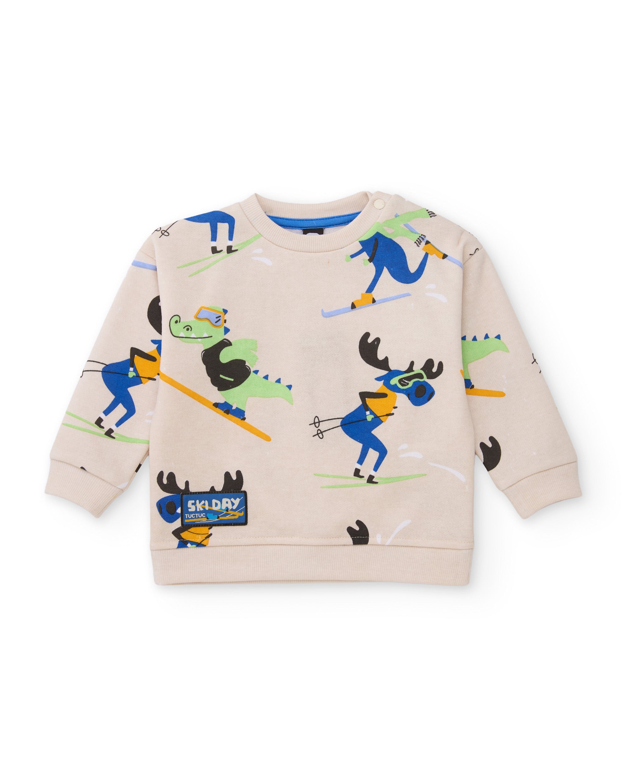 Sudadera de niño de felpa con estampado de esquí