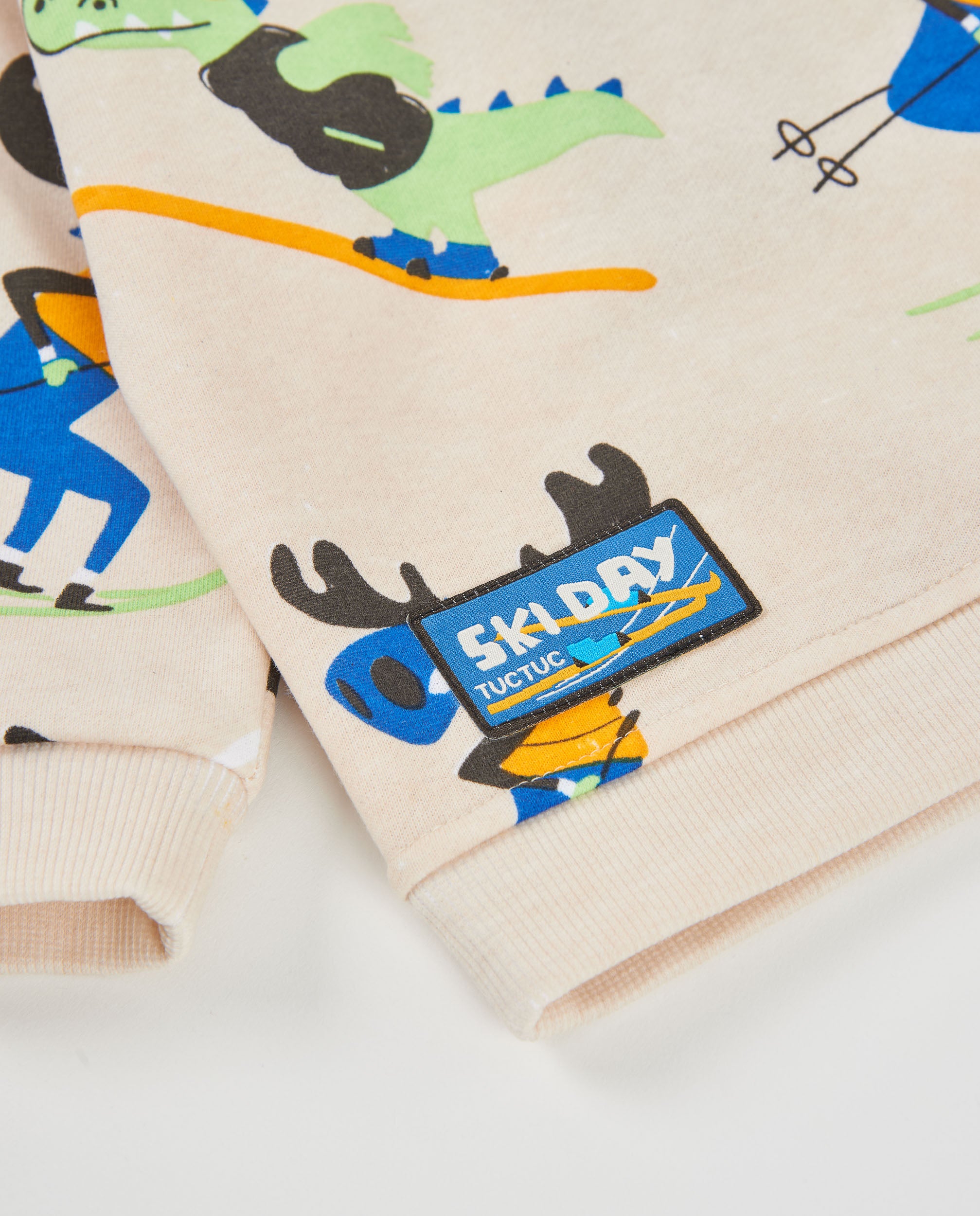 Sudadera de niño de felpa con estampado de esquí