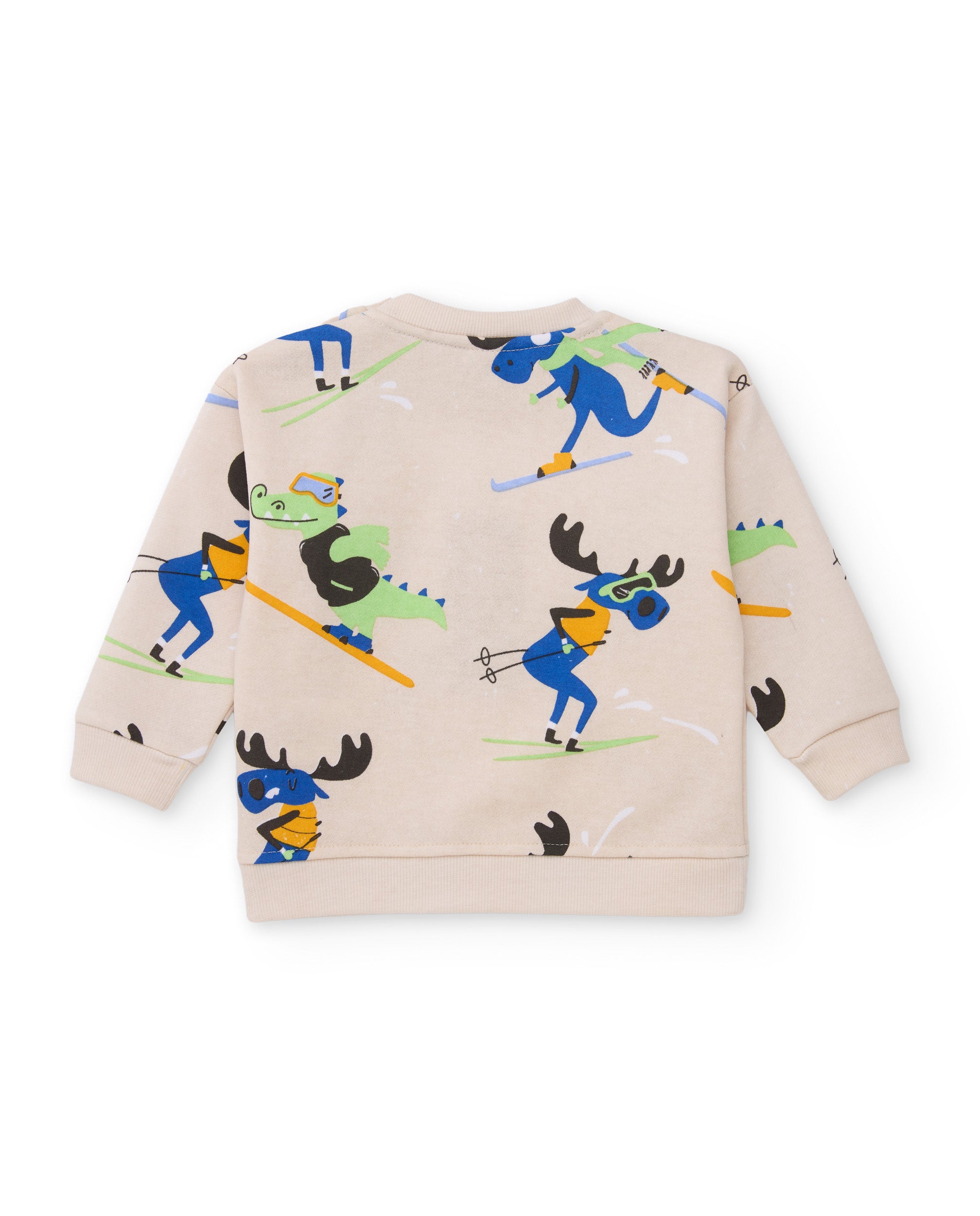 Conjunto de niño de felpa con estampado de cocodrilos y pantalón a juego