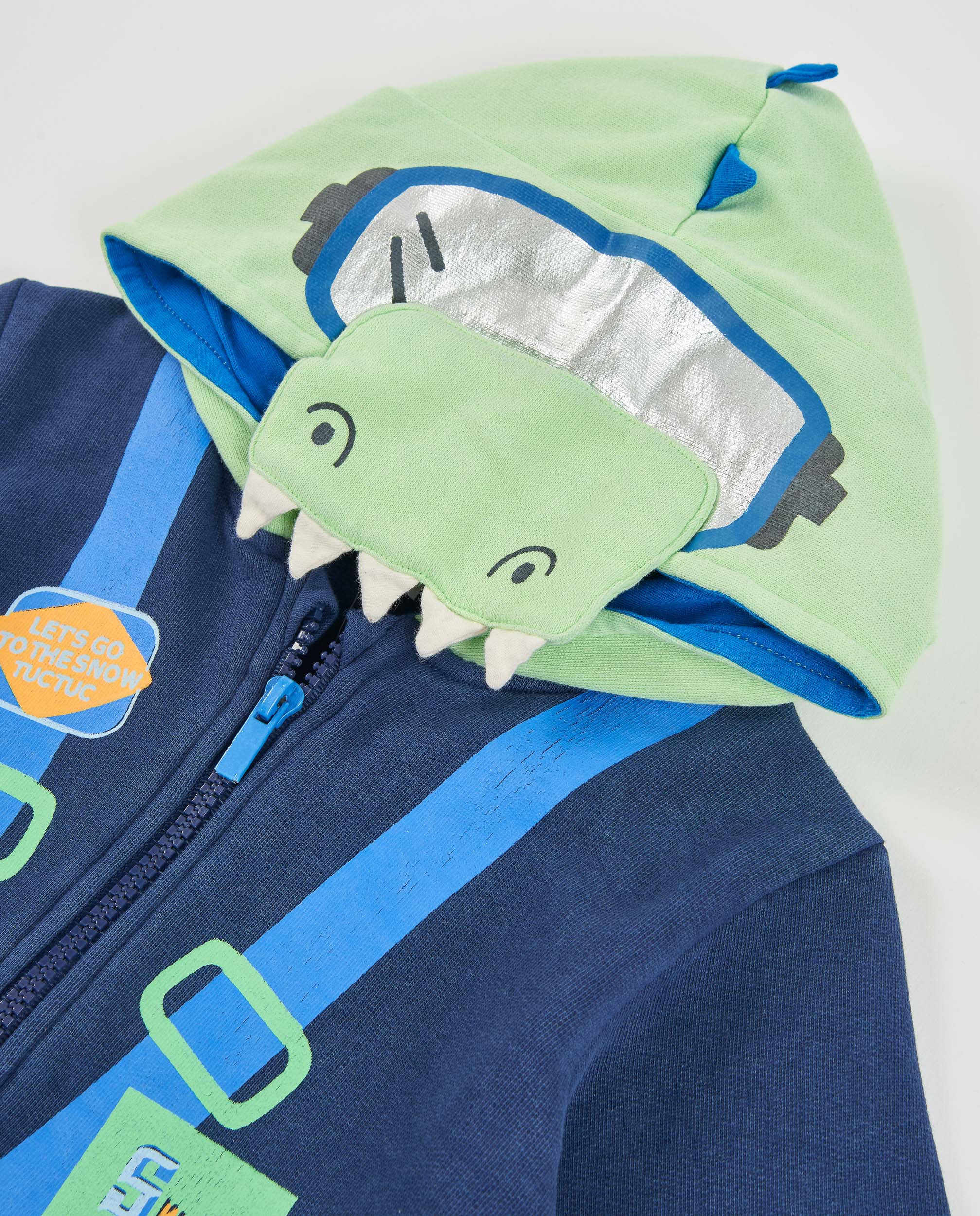 Sudadera de niño de felpa con capucha de cocodrilo y diseño divertido