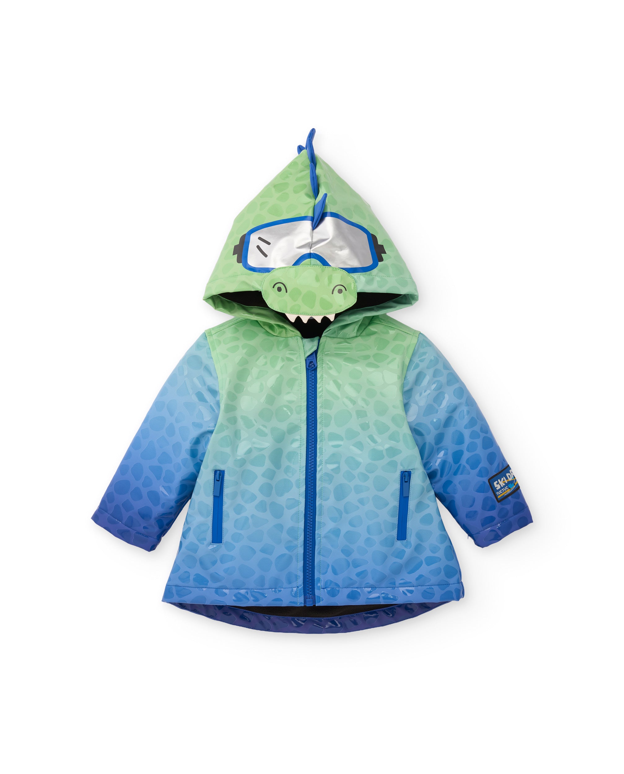 Chubasquero de niño con capucha y diseño de cocodrilo