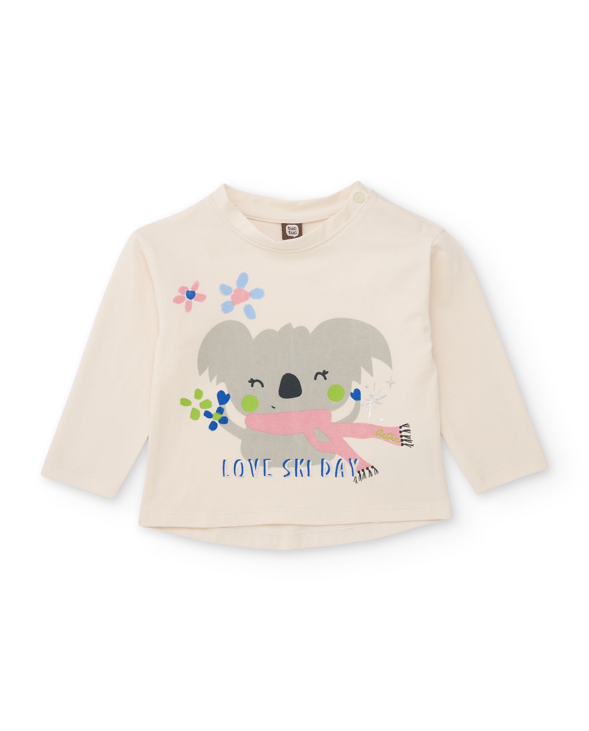 Camiseta de niña de punto con estampado de koala
