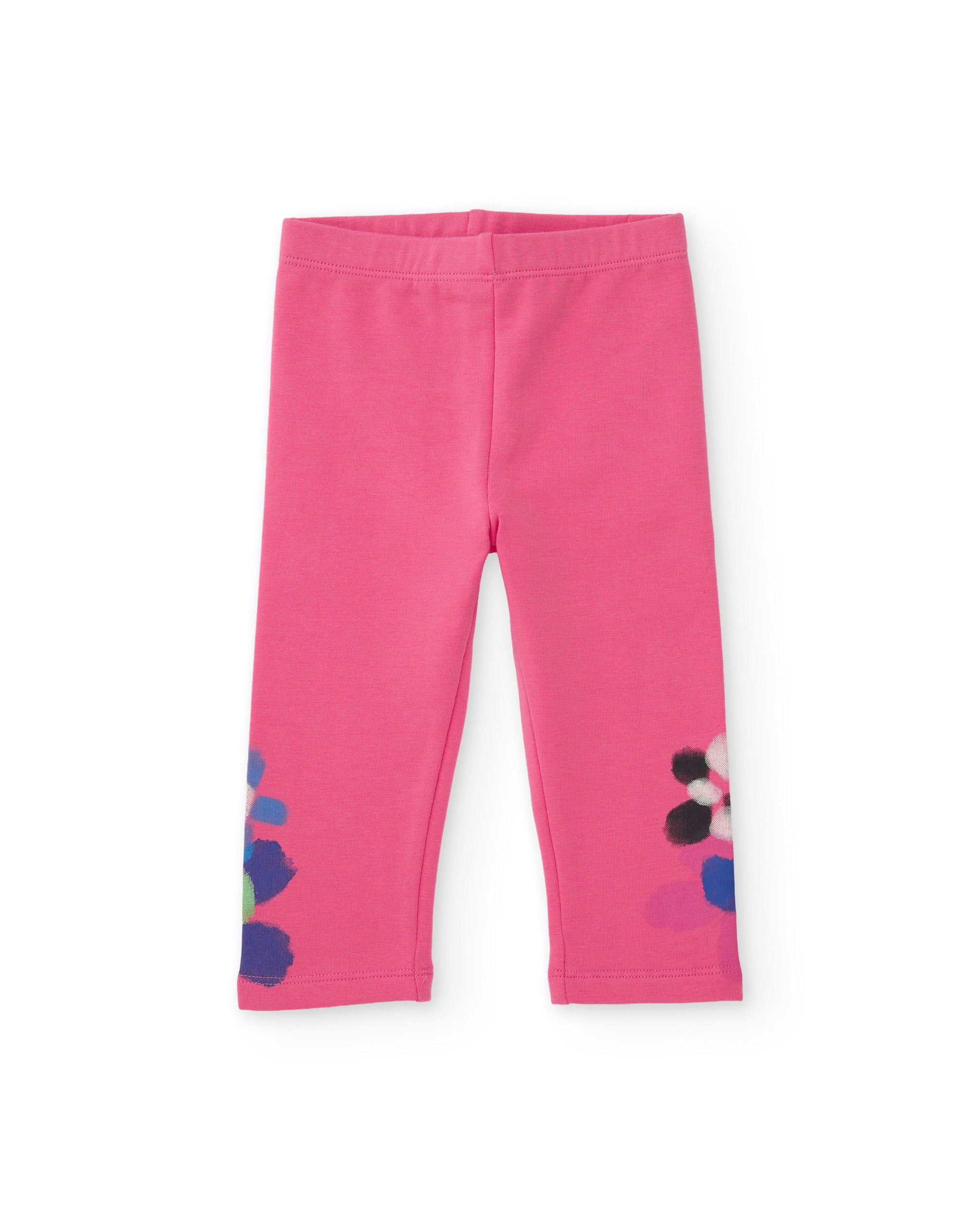 Legging de niña de felpa con estampado floral y cintura elástica