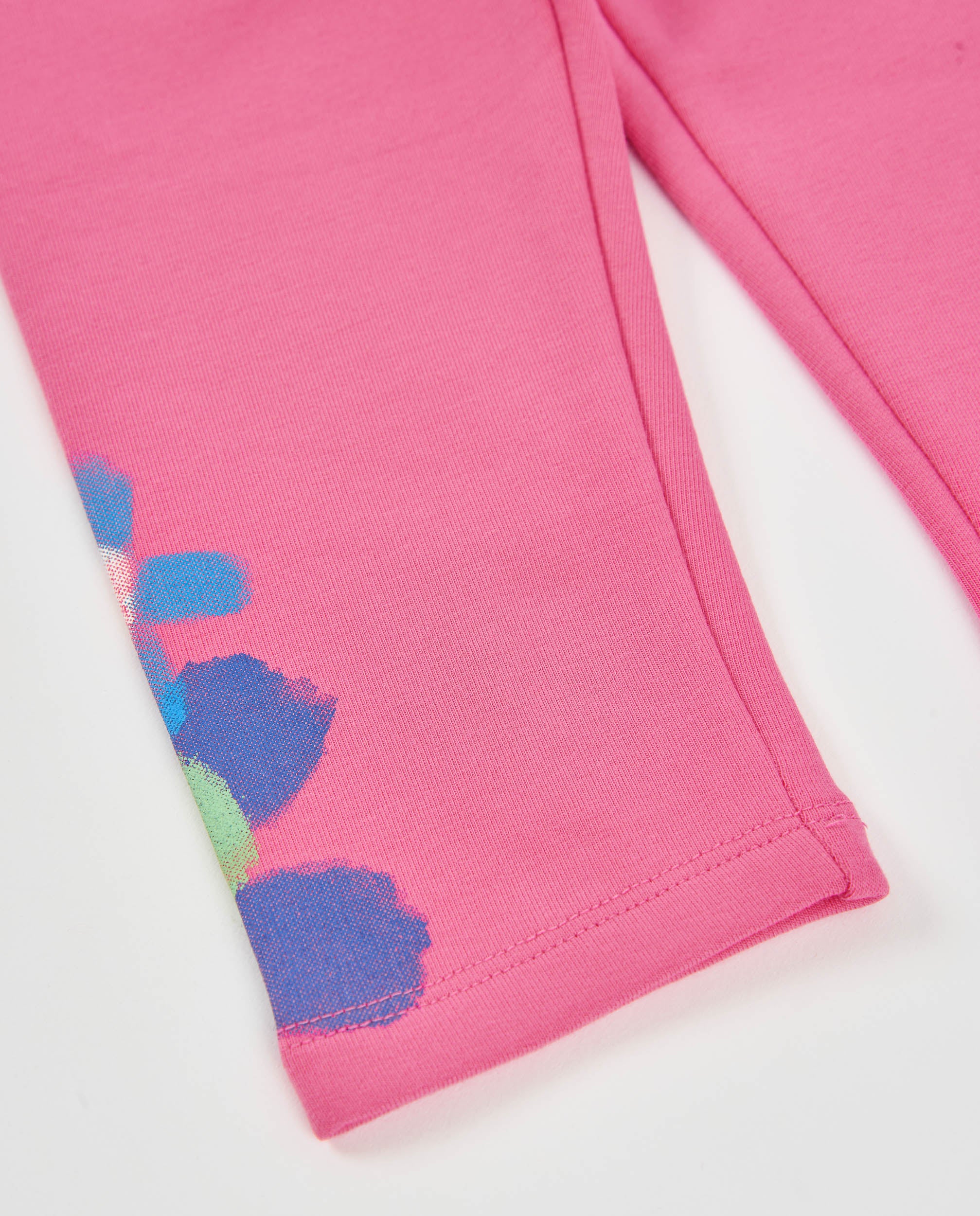 Legging de niña de felpa con estampado floral y cintura elástica