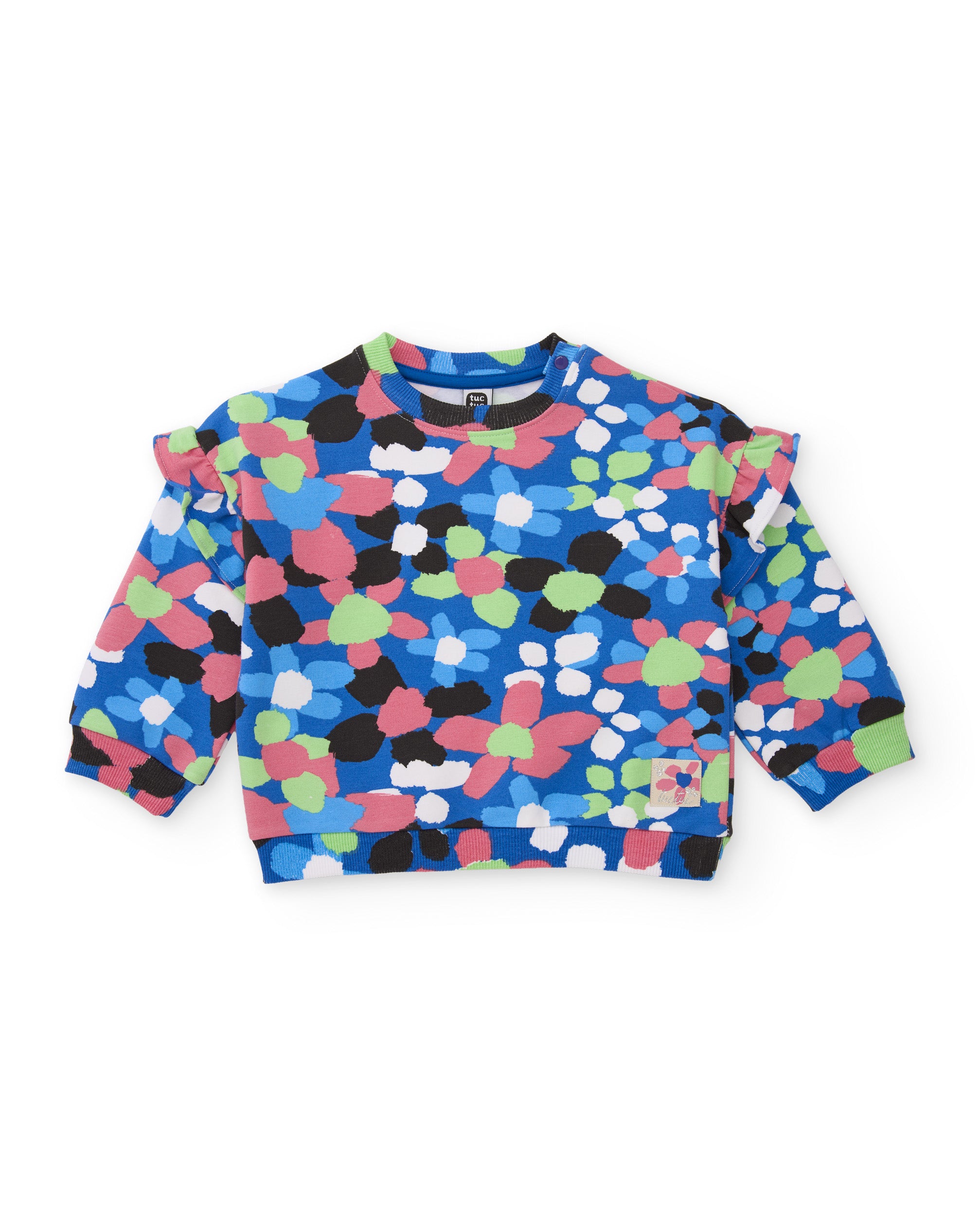 Conjunto de niña de felpa con sudadera estampada y leggings a juego