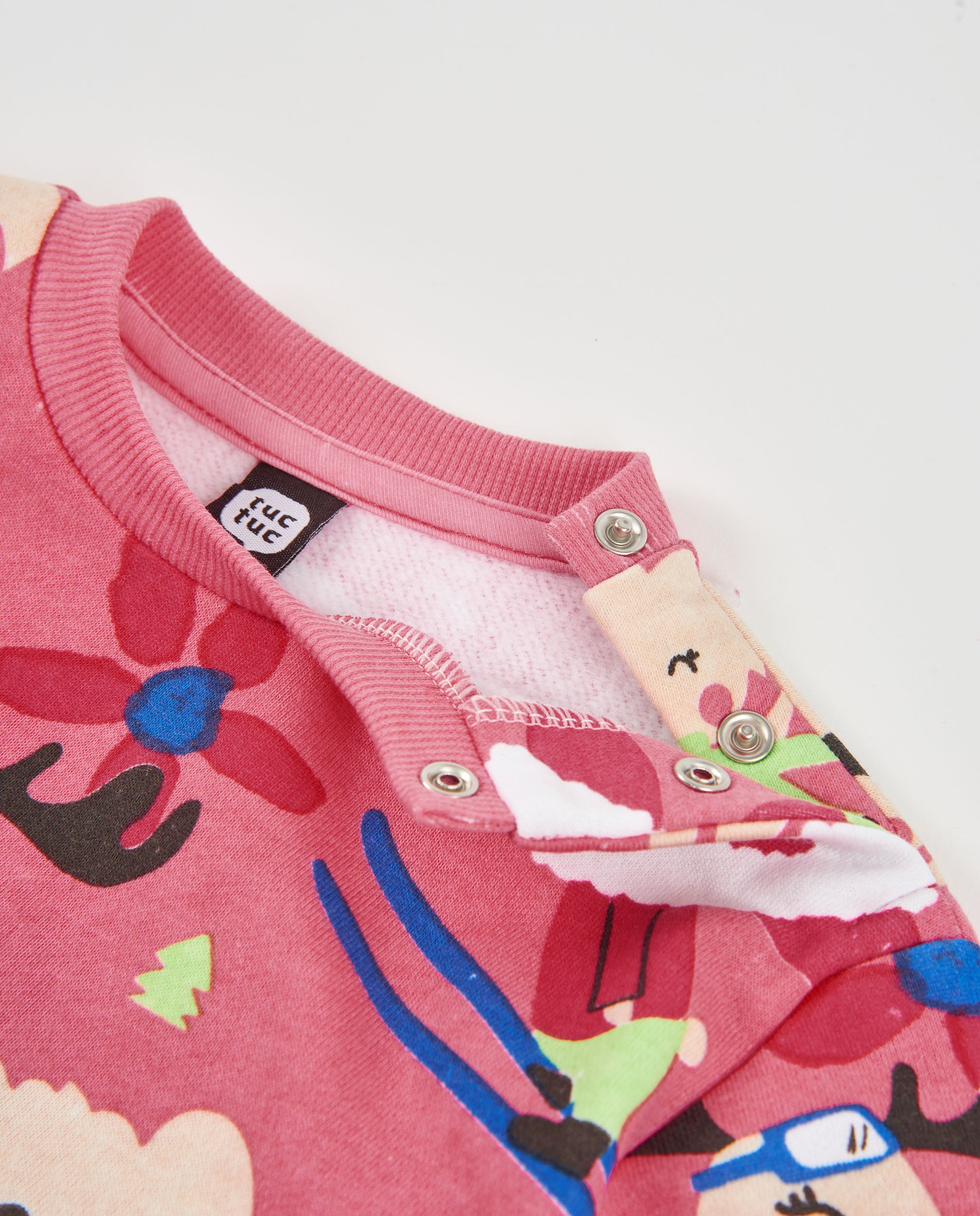 Sudadera de niña de felpa con estampado divertido y cuello redondo