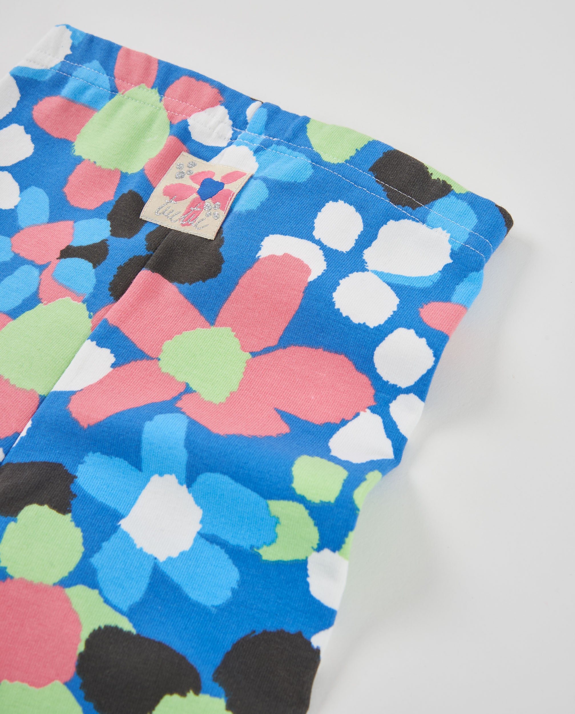 Legging de niña de felpa con estampado floral y ajuste elástico