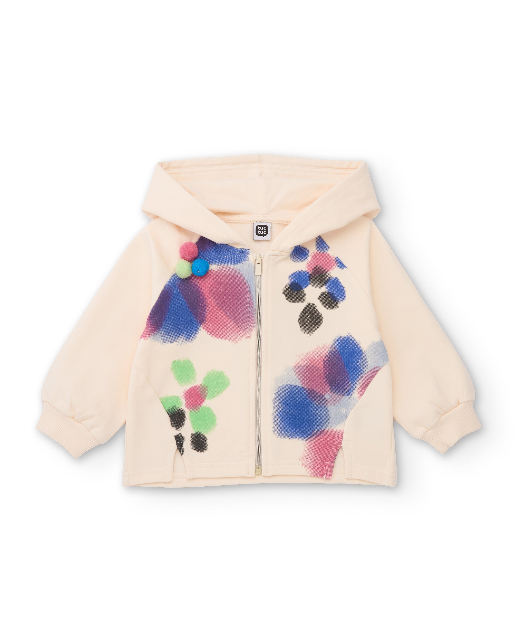 Conjunto de niña de felpa con sudadera estampada y leggins a juego