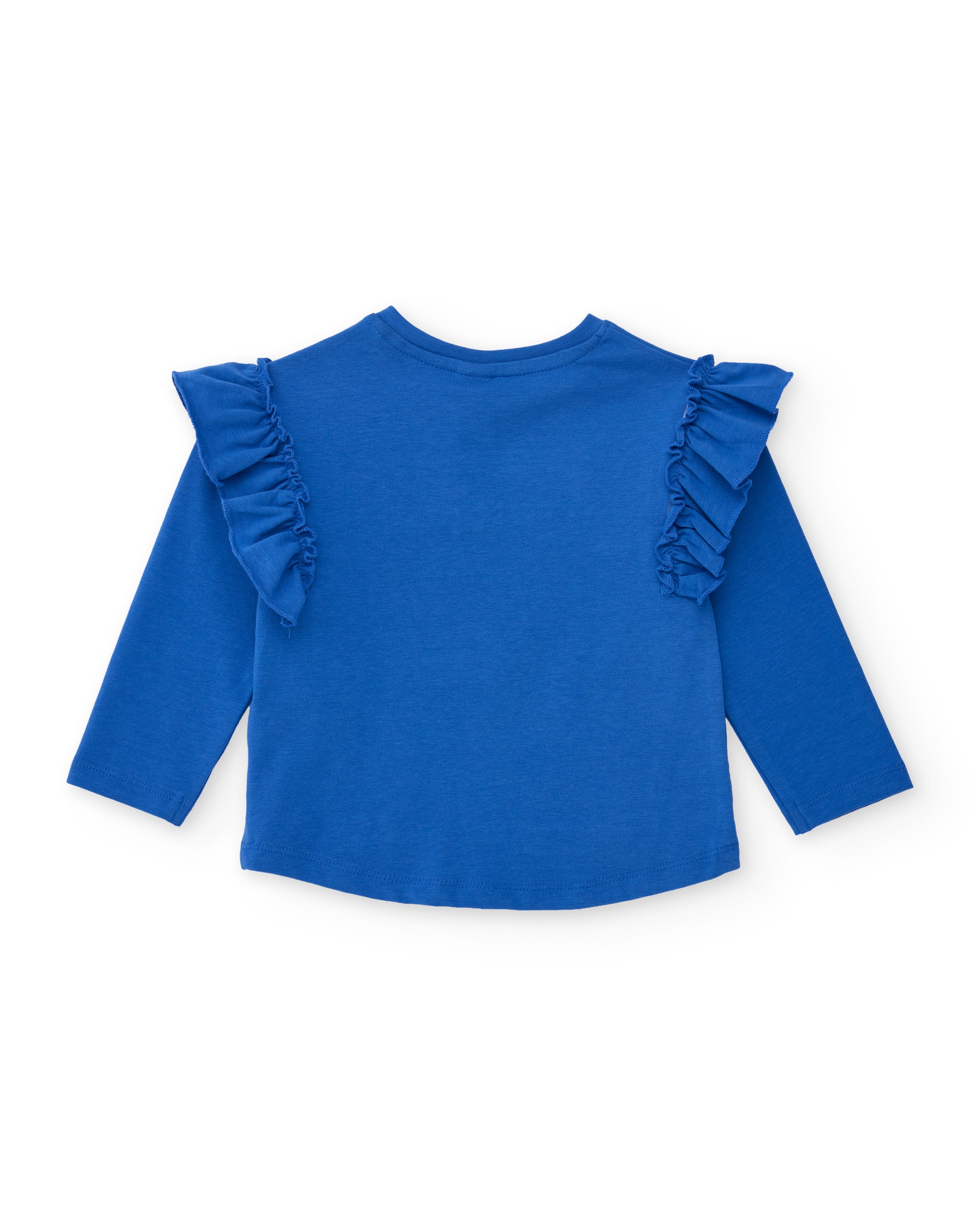 Camiseta de niña de punto con volante y estampado floral