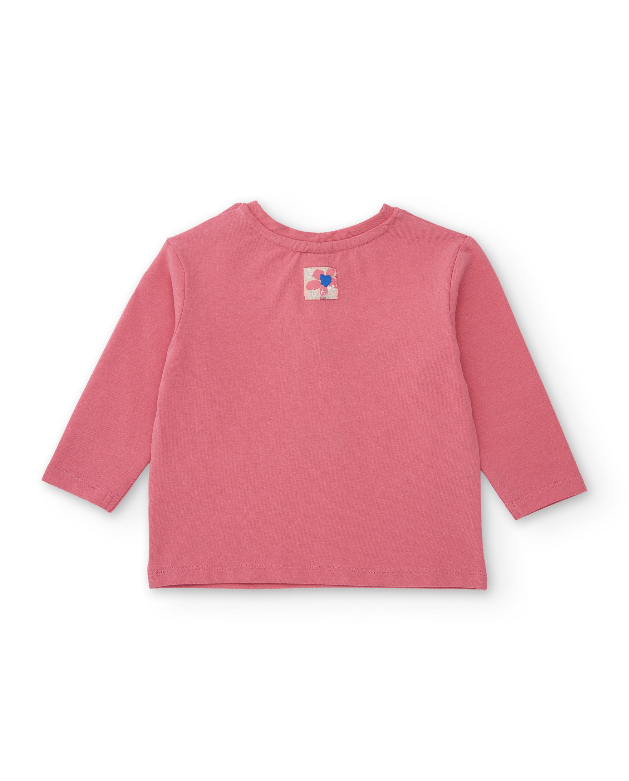 Camiseta de niña de punto con manga larga y estampado gráfico